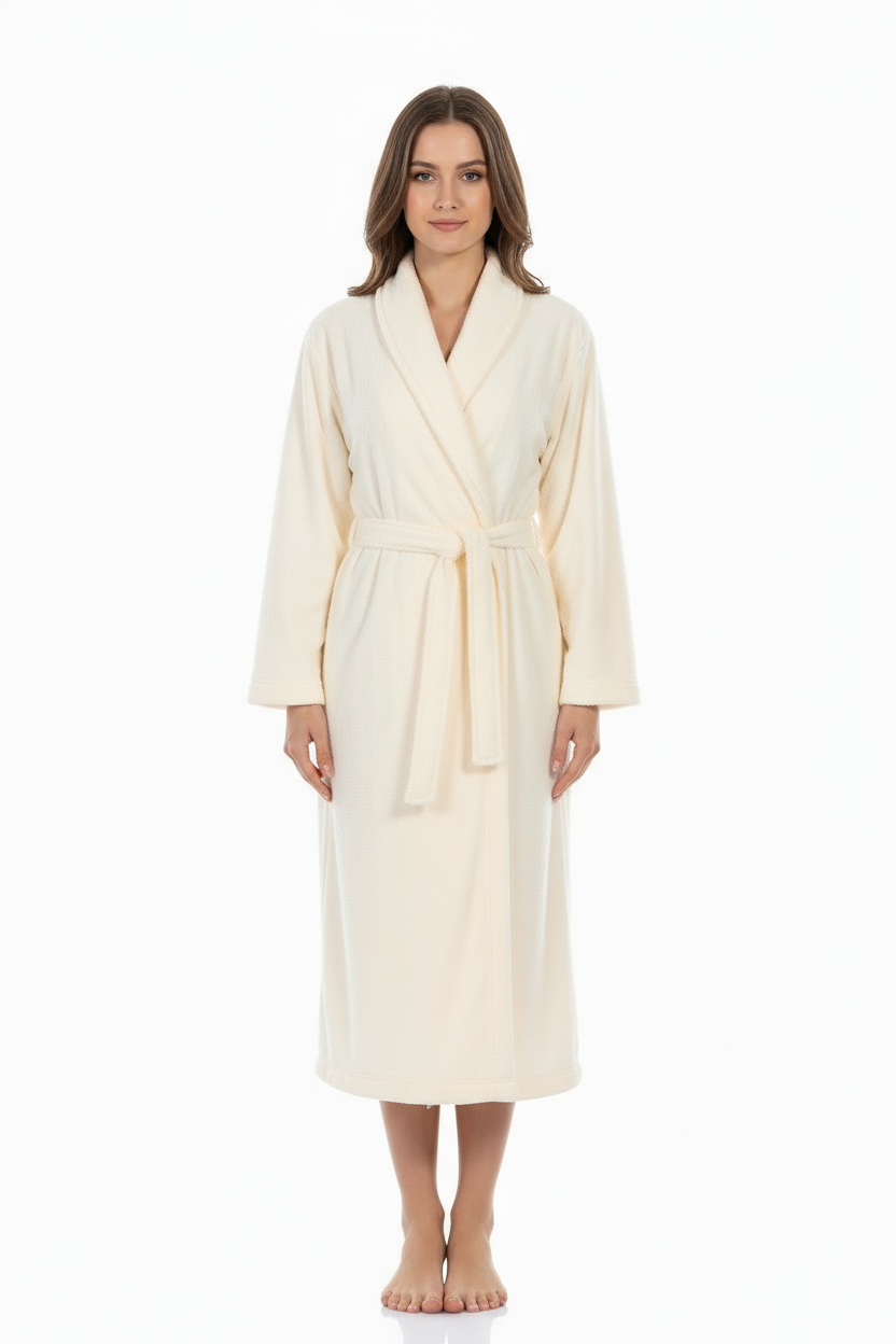 XS/S Women's Luxury Turkish Bath Robes, 100% Turkish Cotton, Hotel Style Ultra Soft Robes For Home and Bath - Soft Shawl Collar Bathrobe with Adjustable Belt