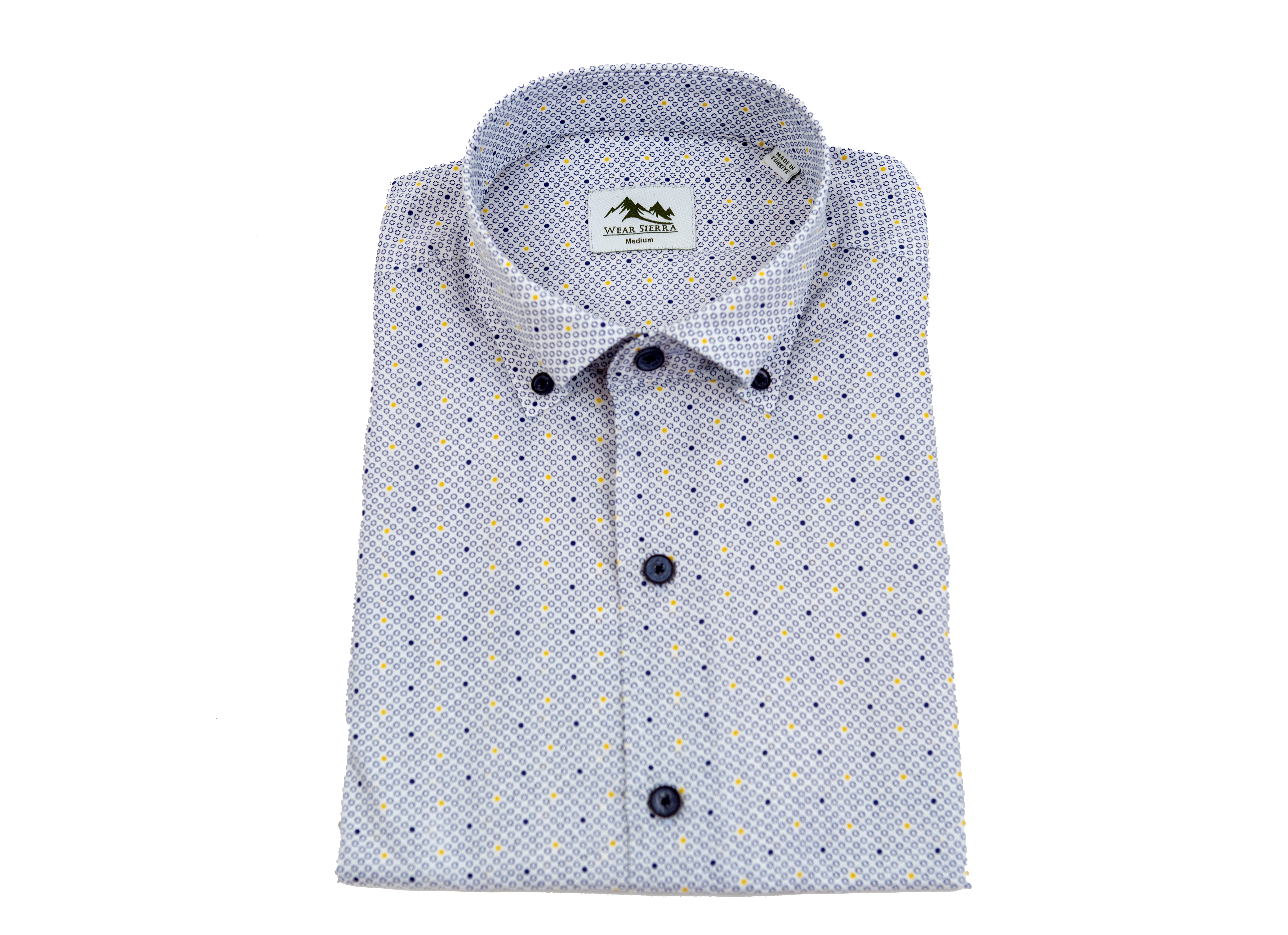 Wear Sierra Top Shelf Cotton Short Sleeve Button Down Shirts White Dots