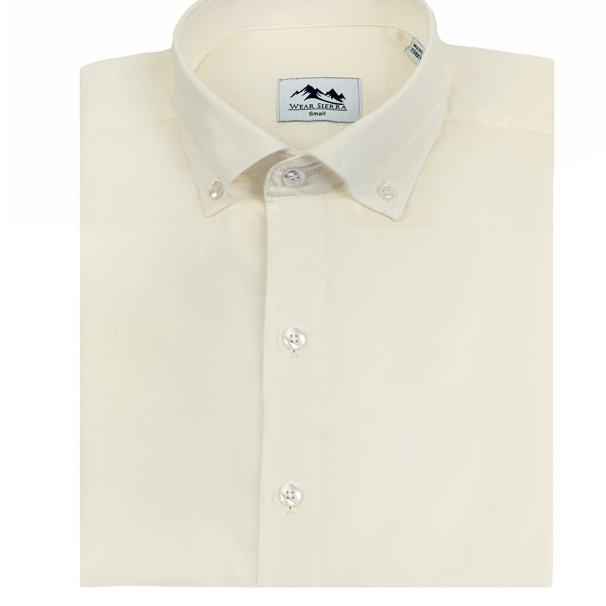 Wear Sierra Top Shelf Men's Turkish Cotton Short Sleeve Button Down Shirt in Classic Off-White, Casual Friday Shirt for Men