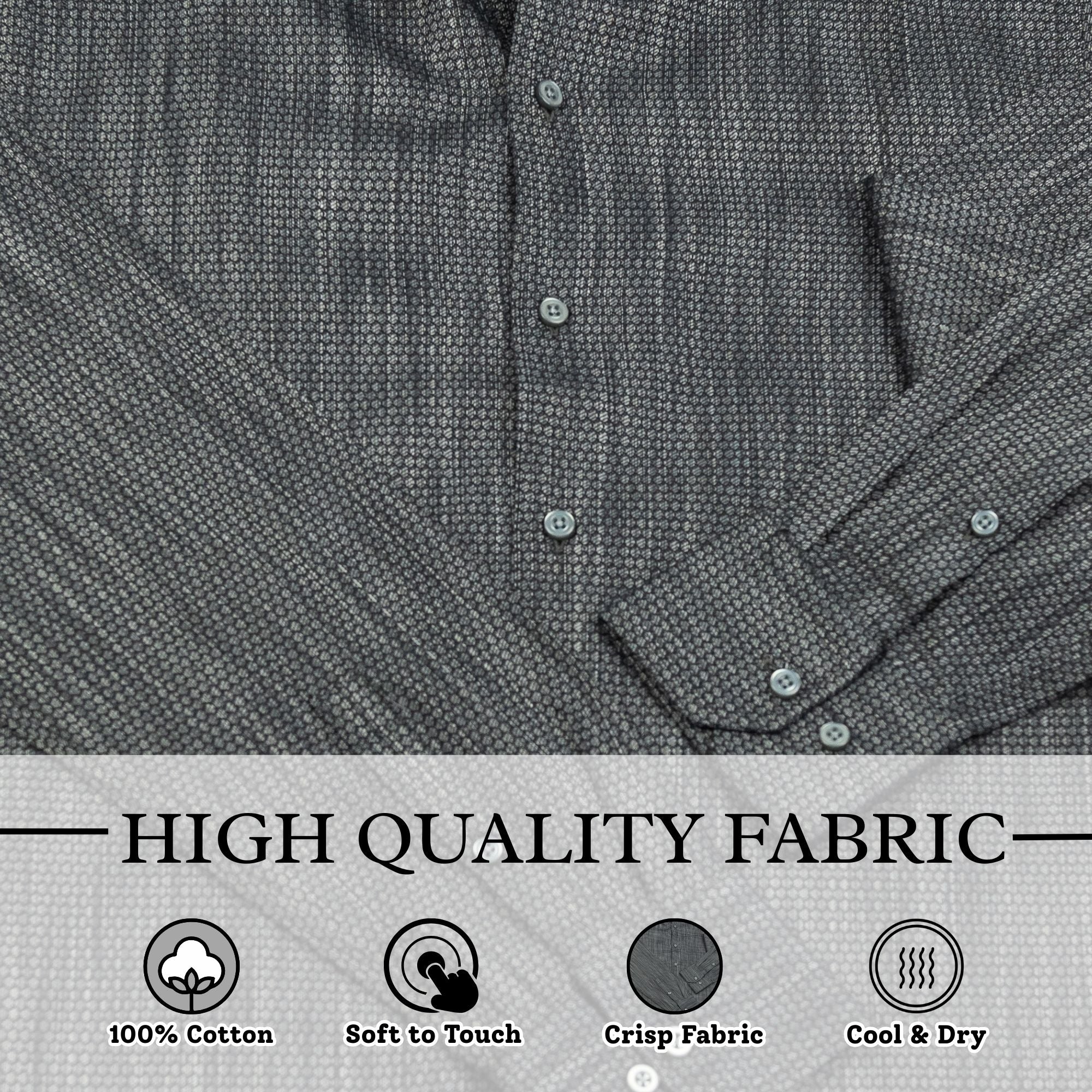 Wear Sierra Top Shelf Men's Turkish Cotton Long Sleeve Button Down Shirts in Black Circles, Casual Friday Shirts for Men