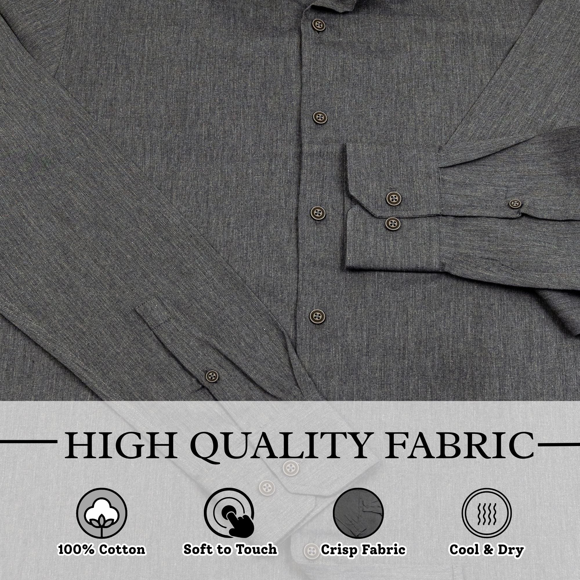 Wear Sierra Top Shelf Men's Turkish Cotton Long Sleeve Button Up Shirt in Classic Gray, Casual Friday Shirt for Men
