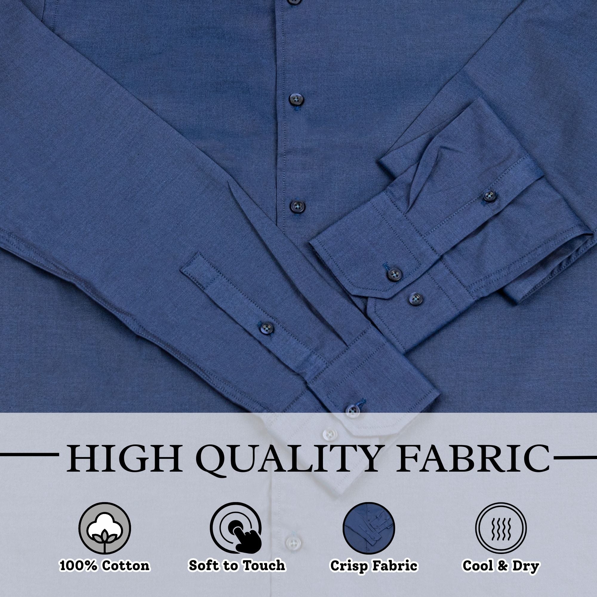Wear Sierra Top Shelf Men's Turkish Cotton Long Sleeve Button Up Shirt in Classic Navy, Casual Friday Shirt for Men