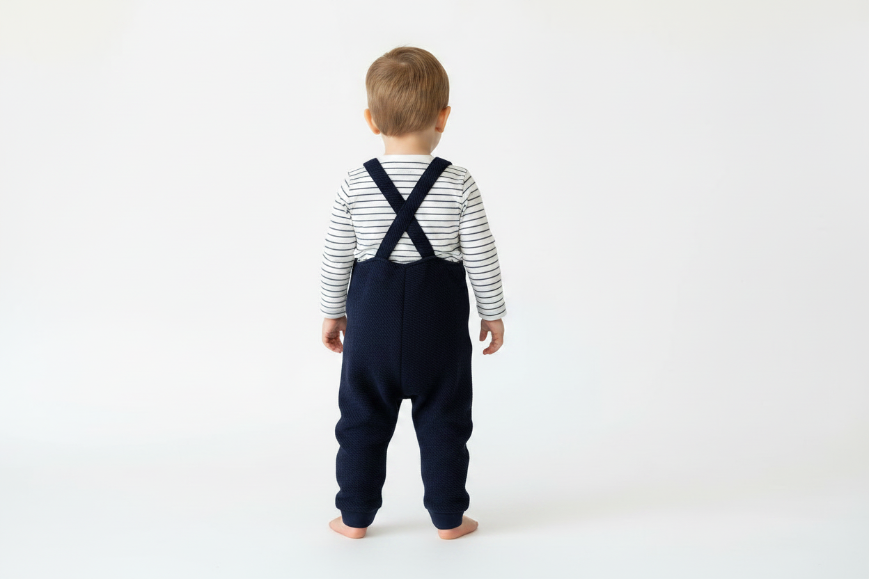 Infant & Toddler Overalls in a Fun Print (Skunk) Striped Long-Sleeve Shirt Included - 2 Piece Set