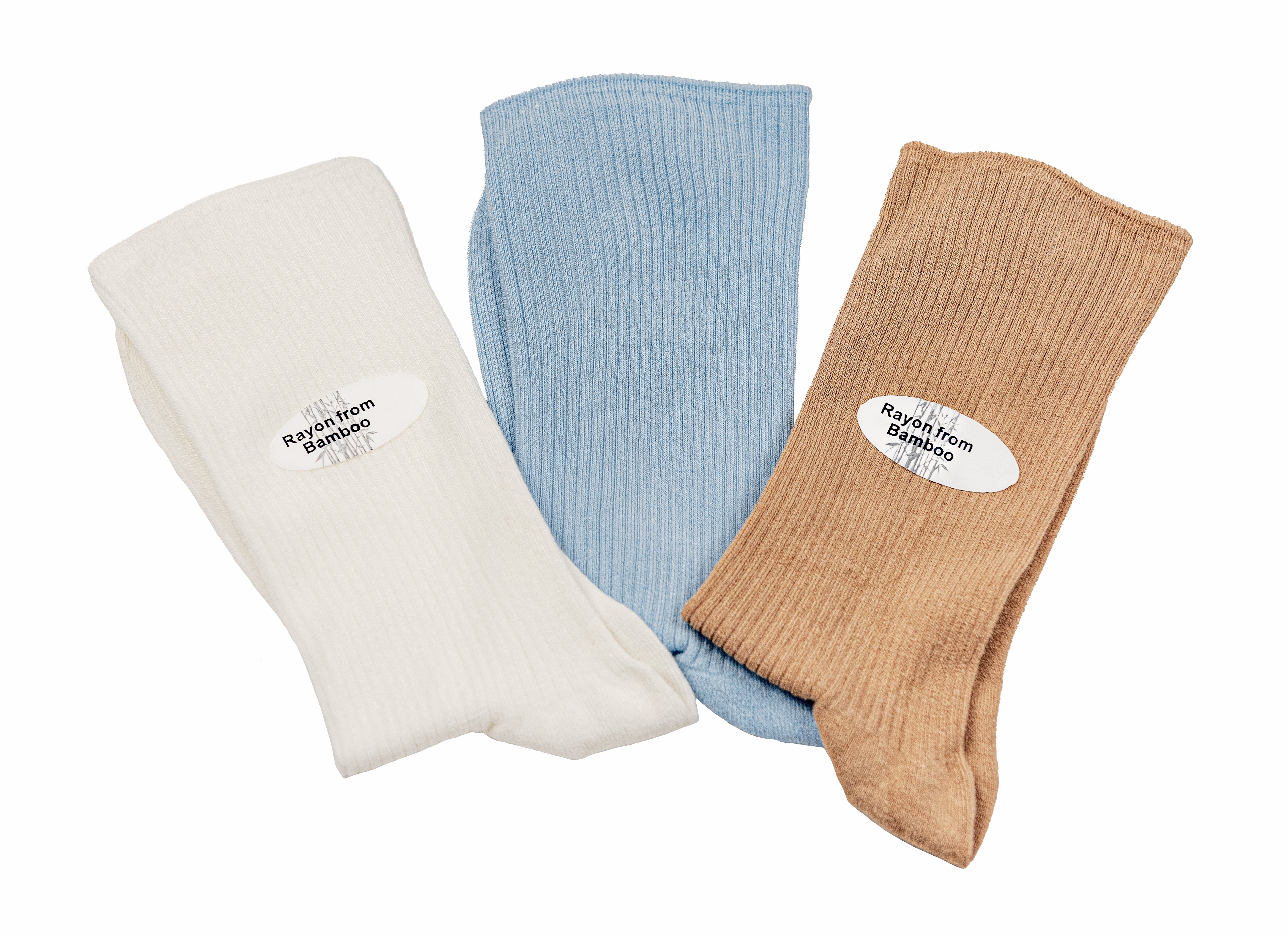 Women's Diabetic Arthritic Rayon and Bamboo Crew Socks 3-Pair Packs