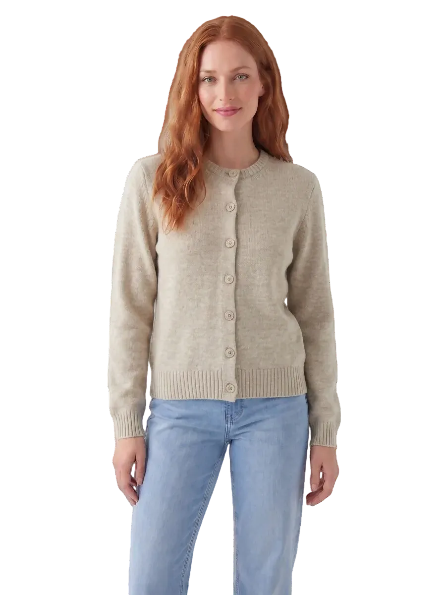 Women’s Classic Crew Neck Button-Front Knit Cardigan