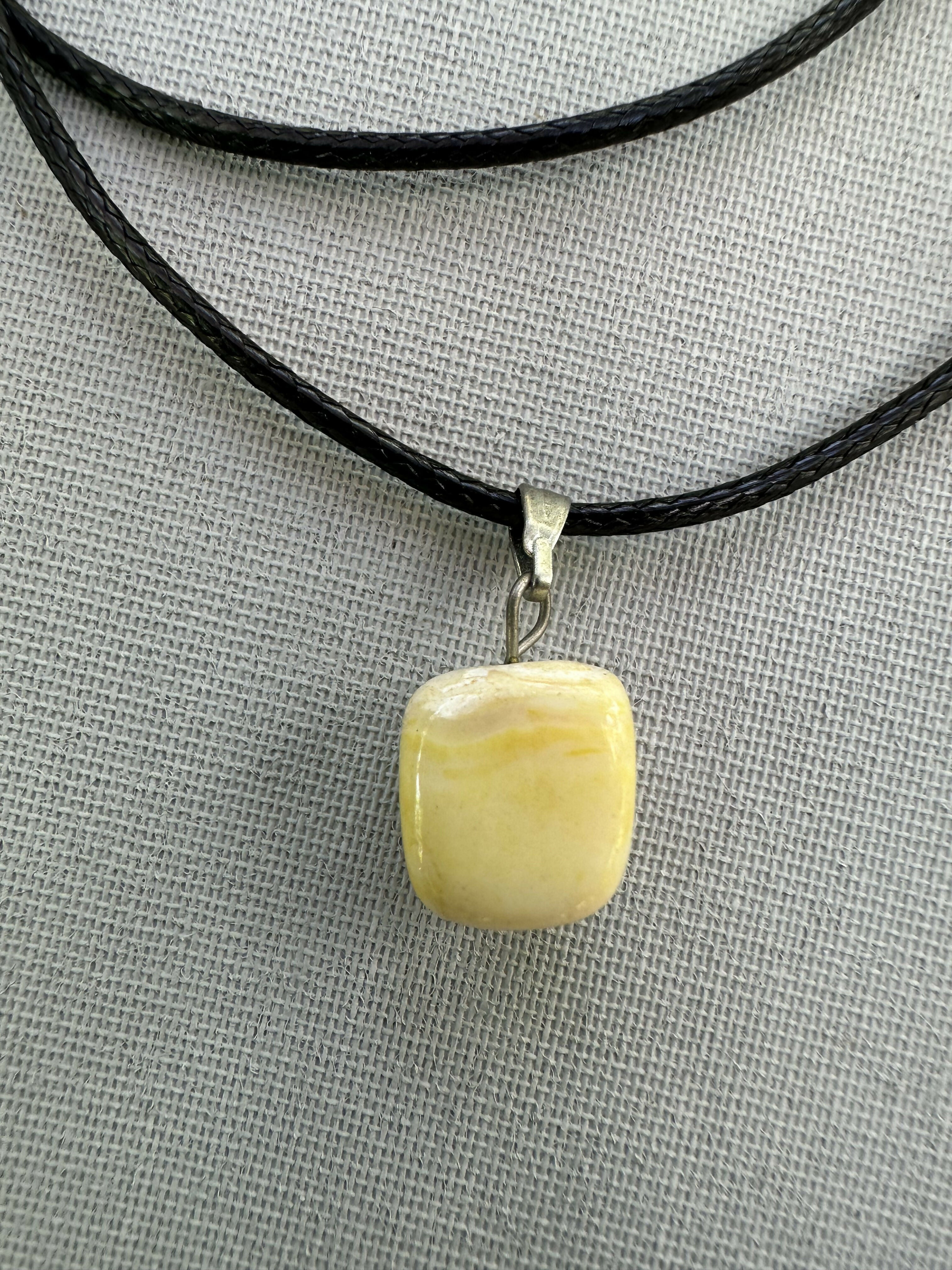 Yellow Opal Natural Stone Bracelet with Matching Necklace - 0