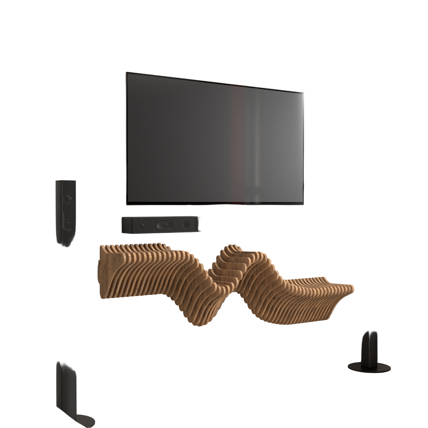 Home Decor Floating Wall Shelf Unit Room Shelf - Geometric Shelf for Home or Office 40" Shelf