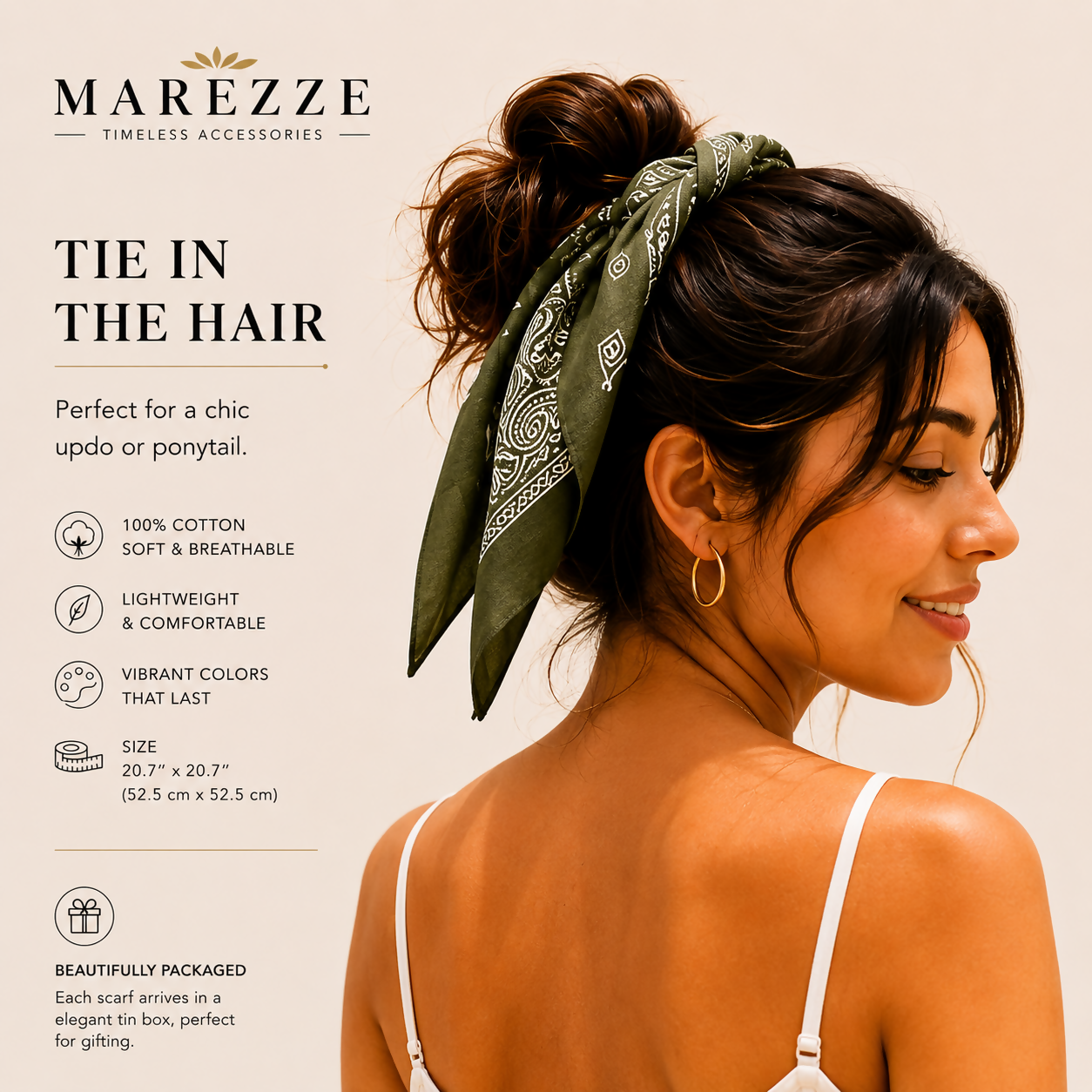 Marezze Timeless Cotton Scarf Collection – 4-Piece Paisley Accessories Set