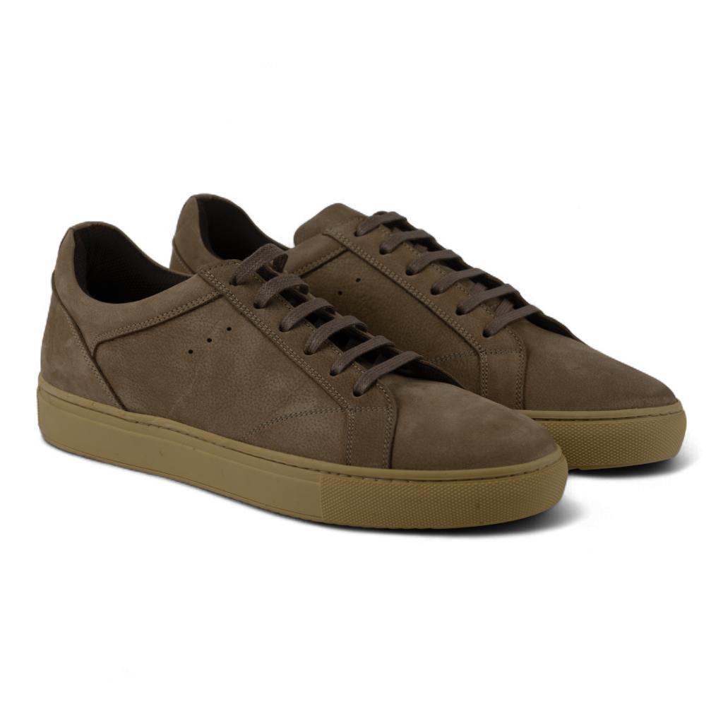 Men's Stylish Nubuck Leather Sneakers - Great for Casual Wear - 0