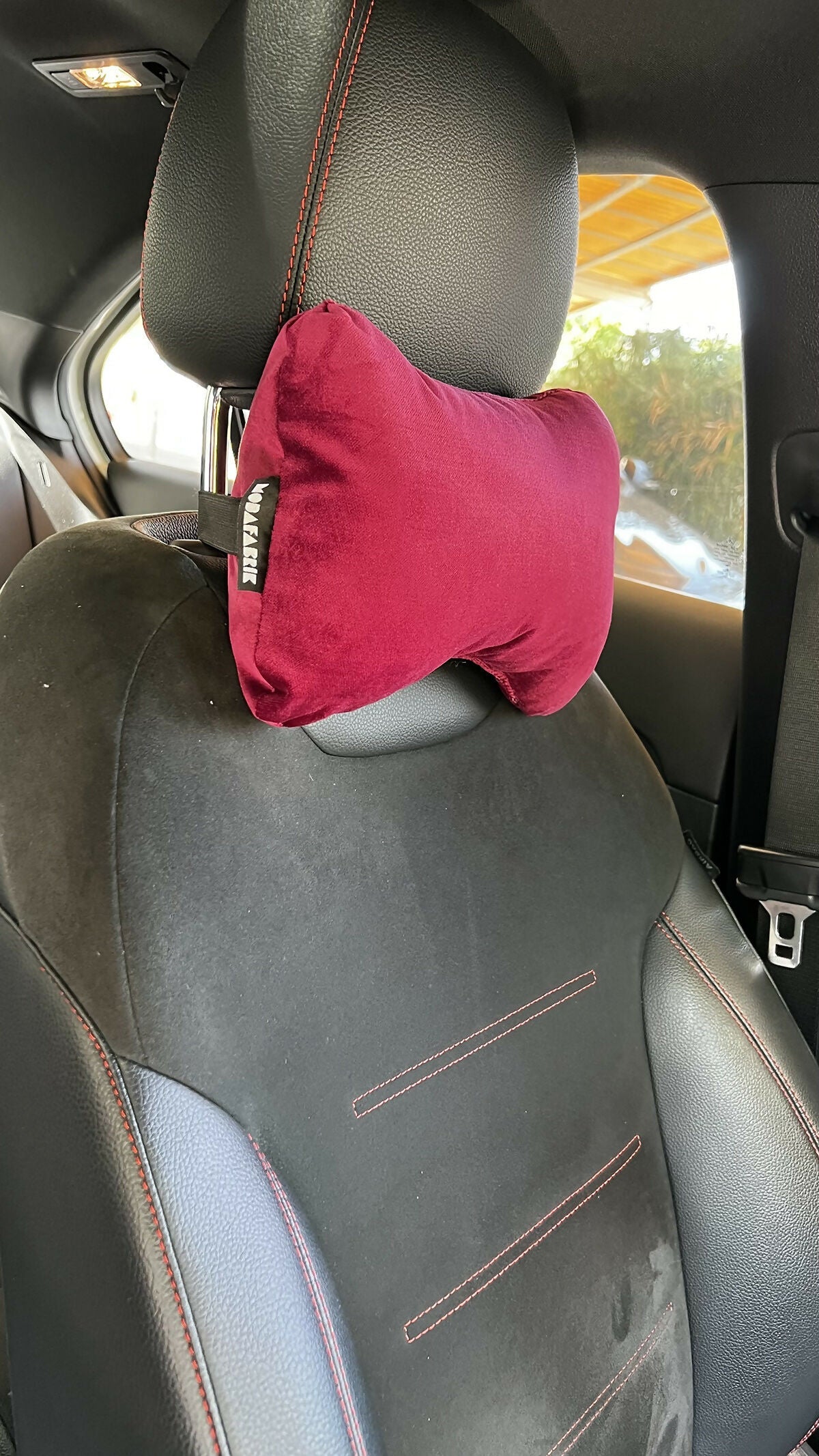 Travel Neck Pillow for Car or SUV with Elastic Strap