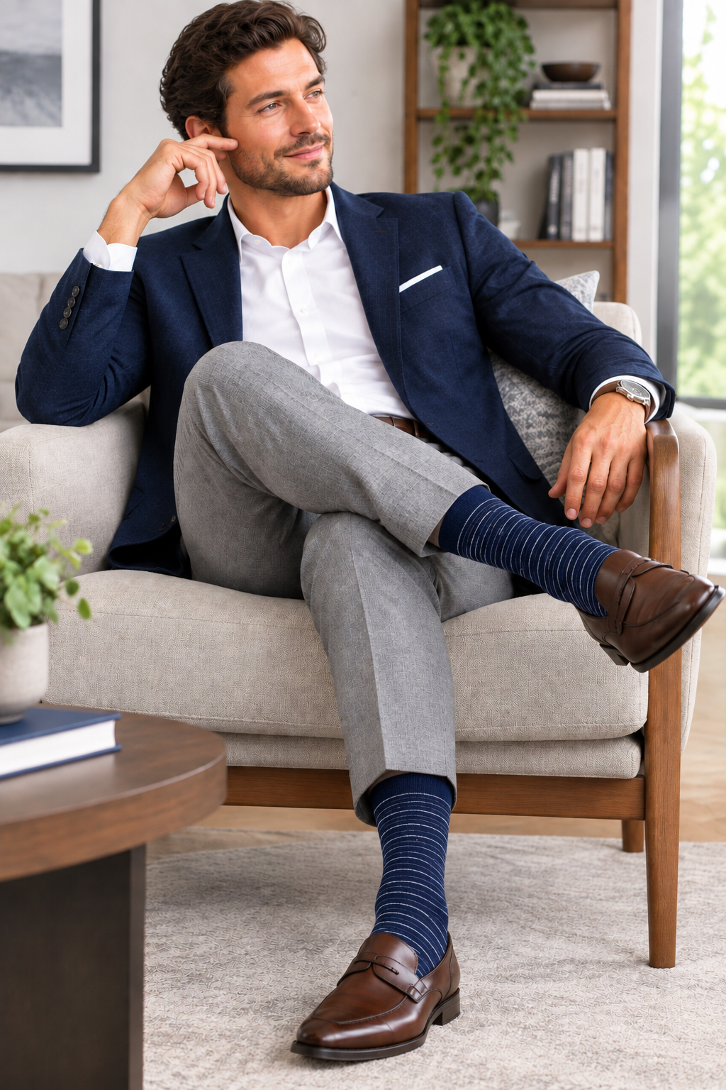 Men’s Cotton Crew Dress Socks – Breathable, Soft & Silky Comfort - 4 Pair Boxed Set - Ready for Gift Giving!