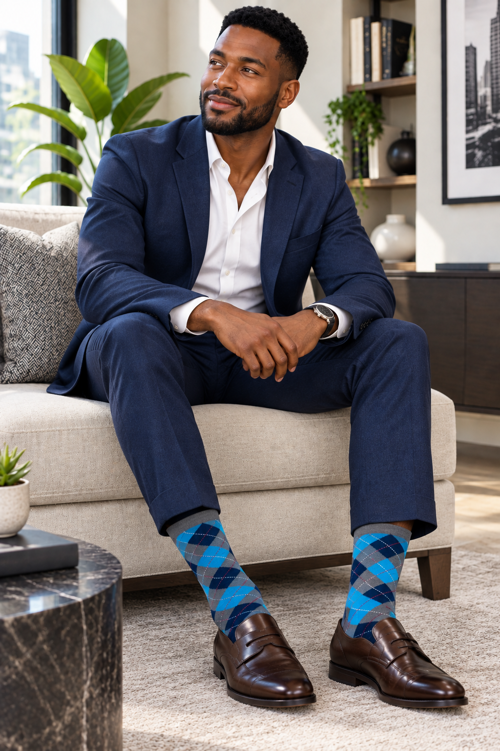 Men’s Cotton Crew Dress Socks – Breathable, Soft & Silky Comfort - 4 Pair Boxed Set - Ready for Gift Giving!