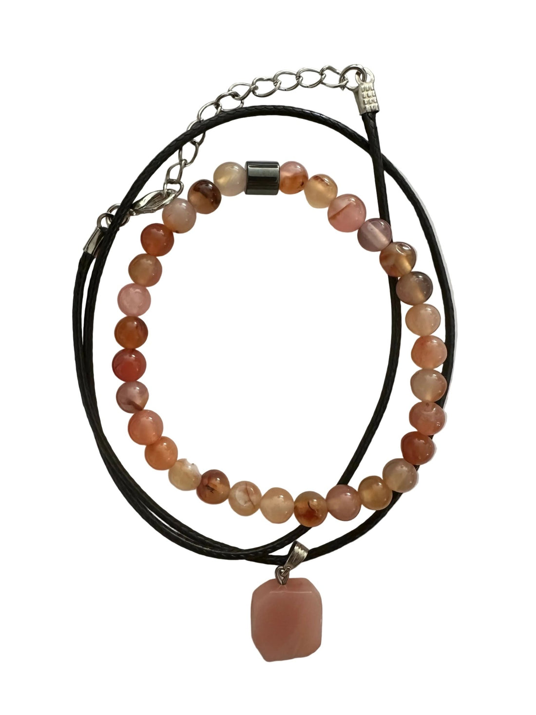 Agate Natural Stone Bracelet with Matching Necklace - Wear Sierra