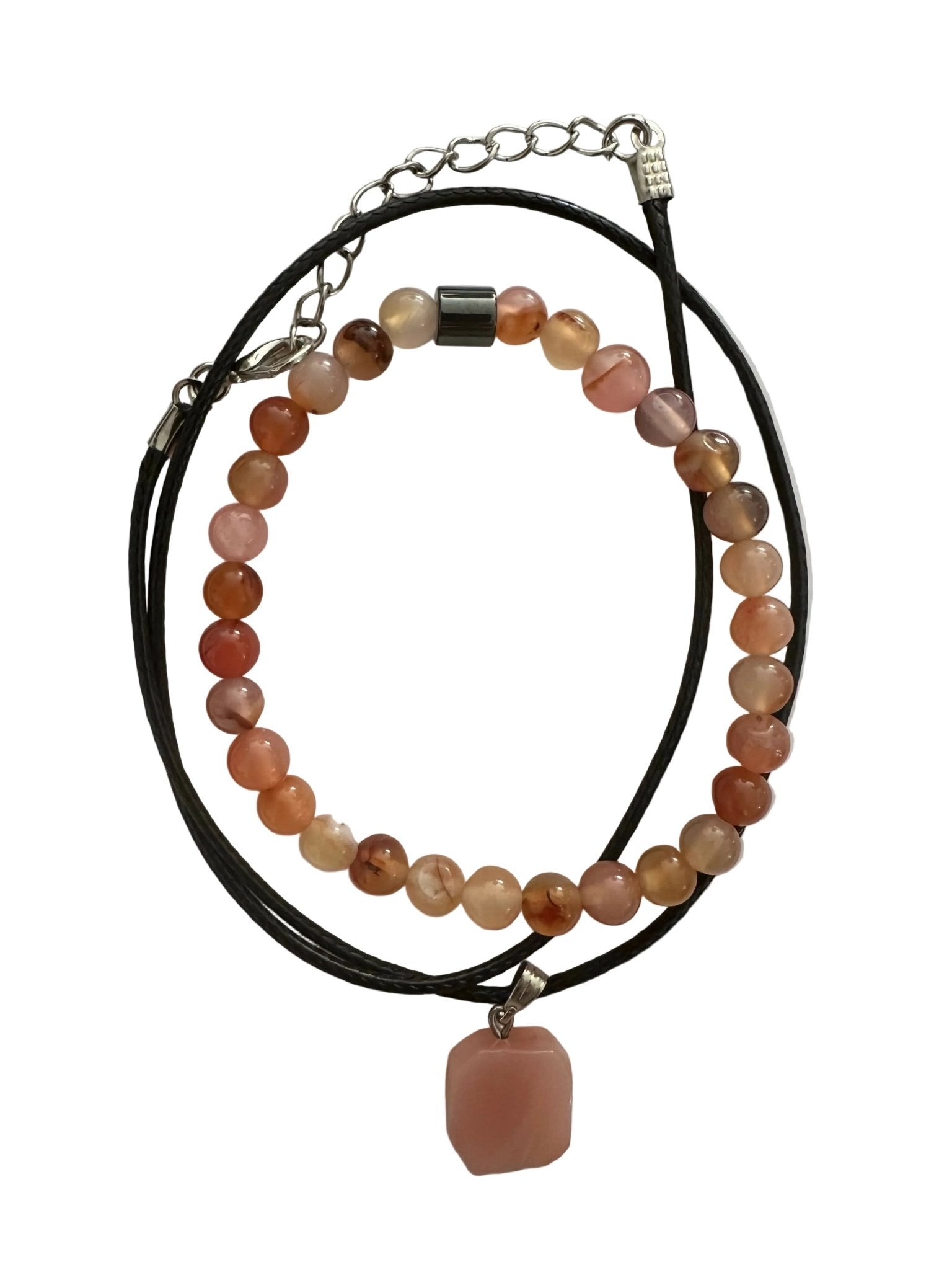 Agate Natural Stone Bracelet with Matching Necklace - Wear Sierra