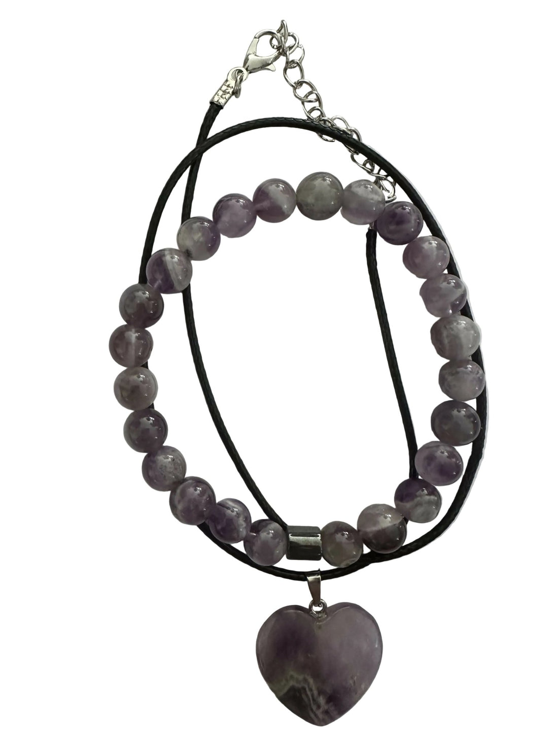 Amethyst Natural Stone Bracelet with Matching Necklace - Wear Sierra