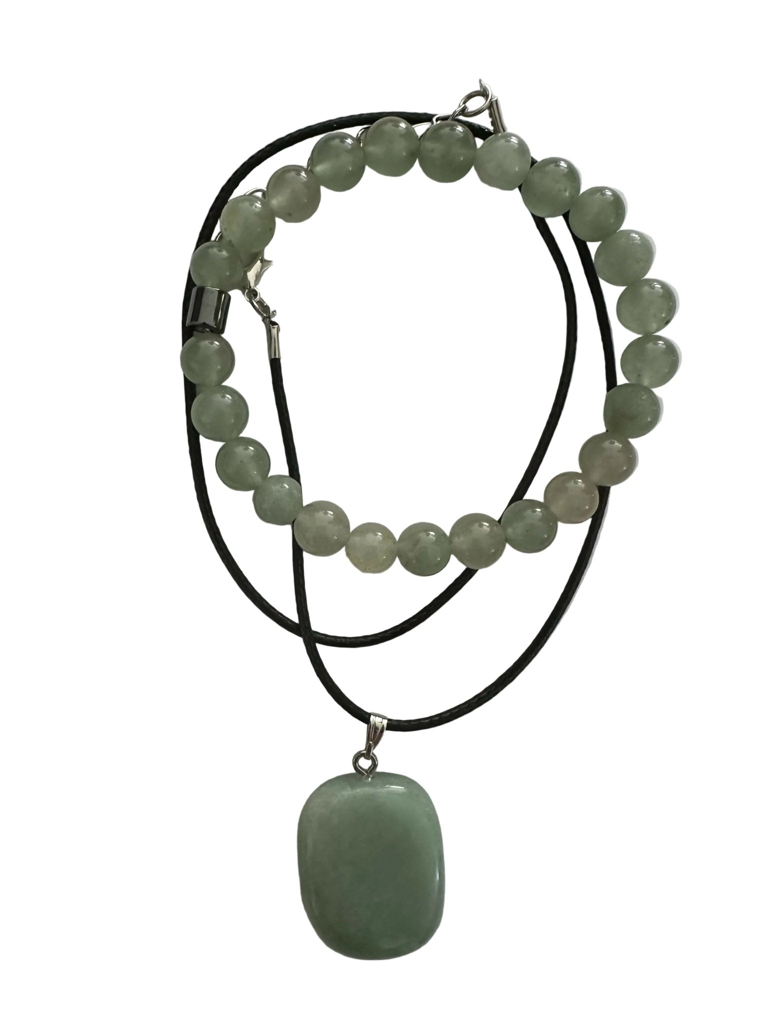 Aventurine Natural Stone Bracelet with Matching Necklace - Wear Sierra