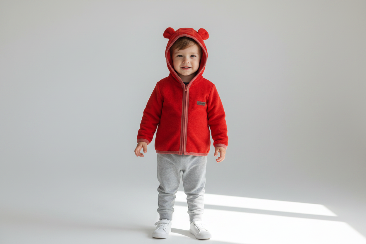 Newborn & Toddler Hoodie Polar Fleece Jackets with Ears for Little Boys & Girls