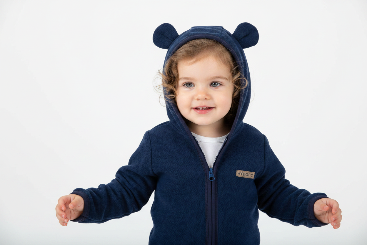 Newborn & Toddler Hoodie Polar Fleece Jackets with Ears for Little Boys & Girls