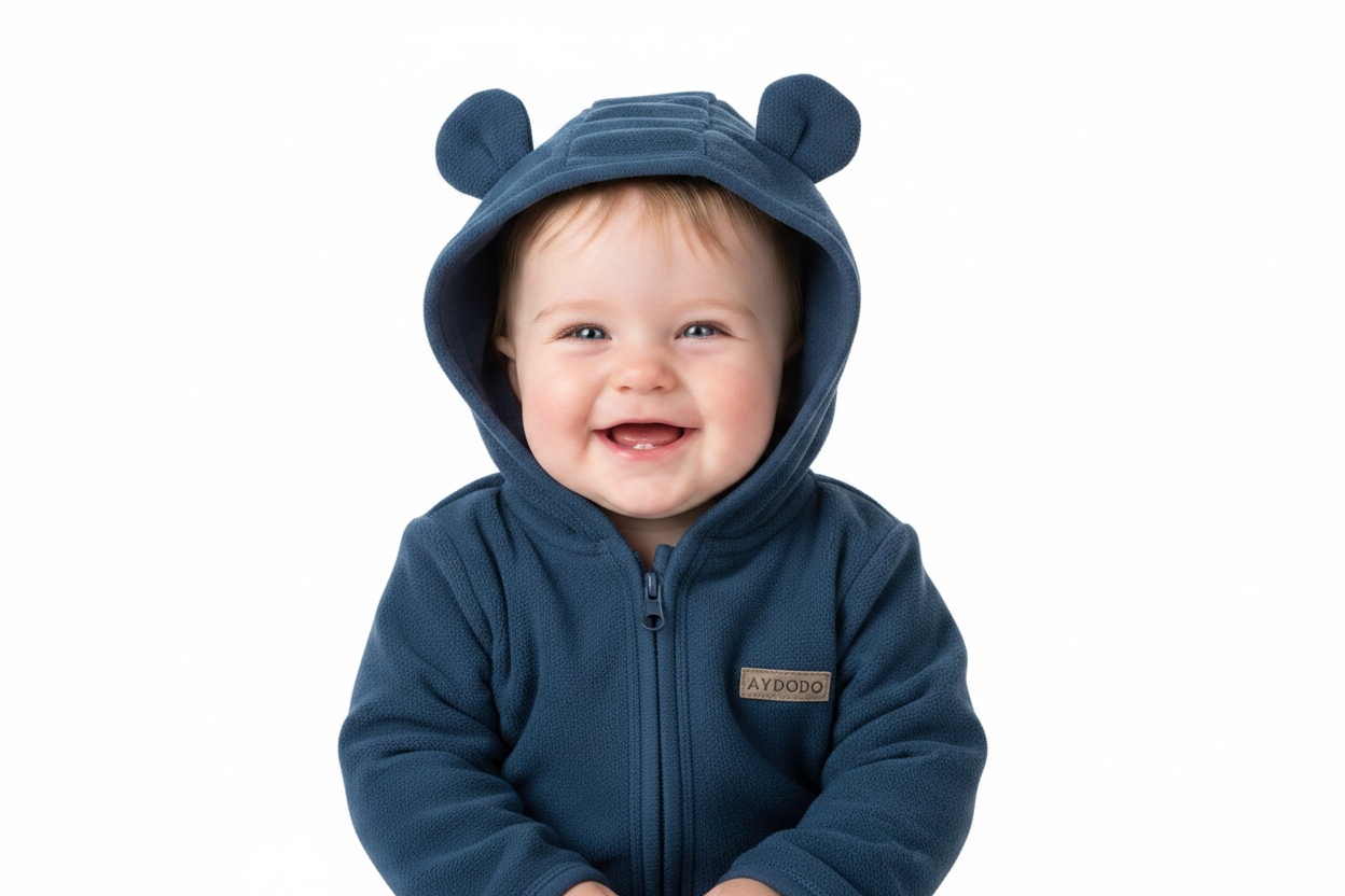 Newborn & Toddler Hoodie Polar Fleece Jackets with Ears for Little Boys & Girls