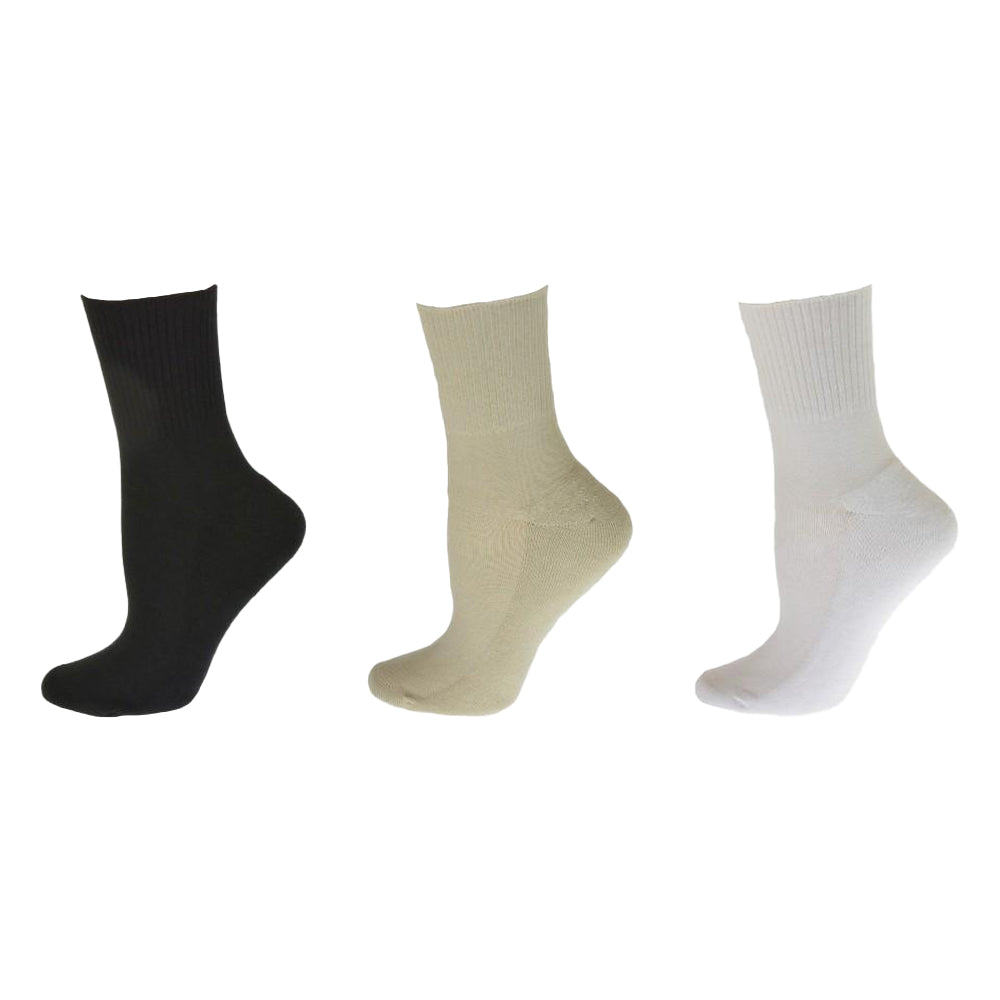 Diabetic/Arthritic Cushioned Cotton Ankle Socks 3 Pack Women Socks