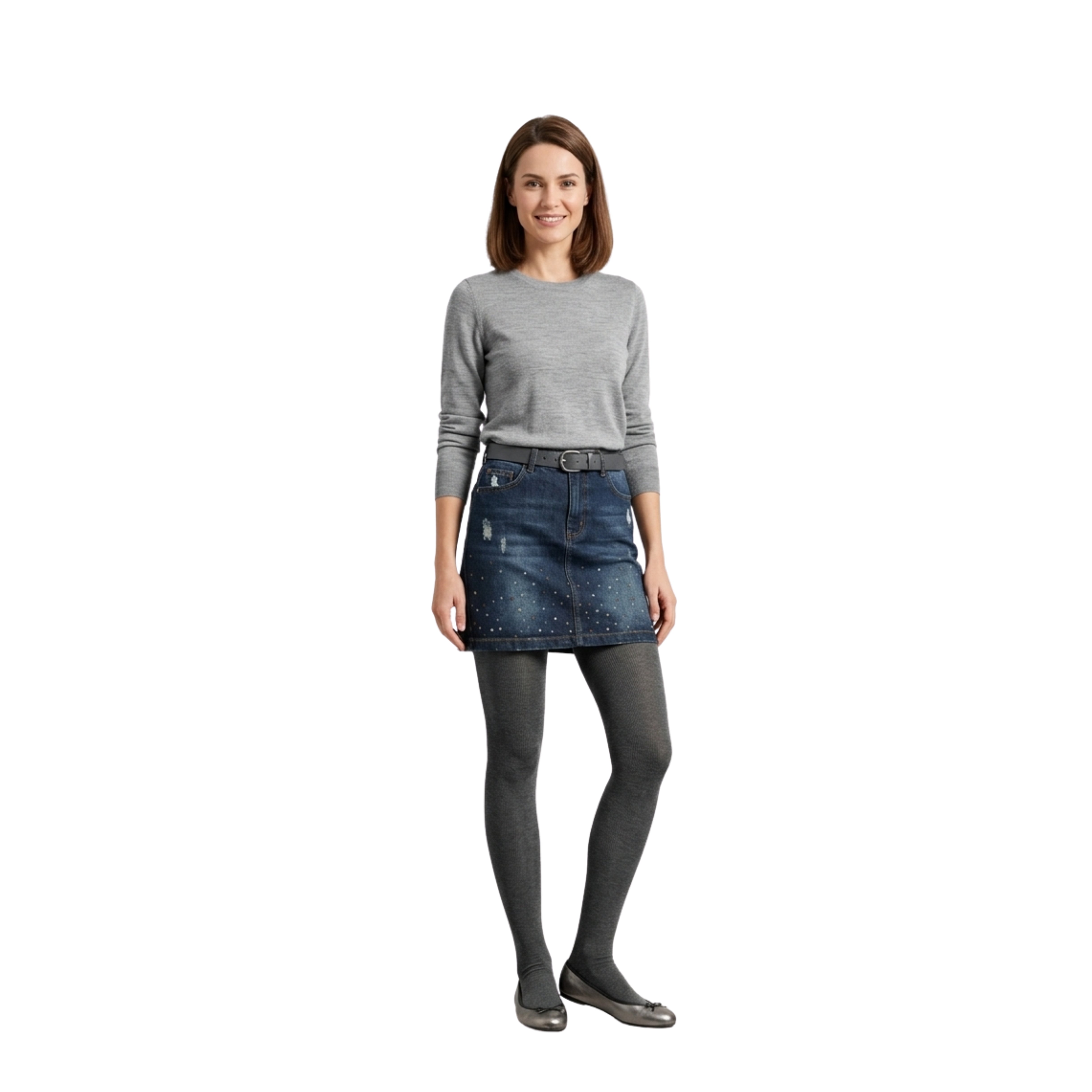 Flat-Knit Tights for Girls for School Uniforms, Daily Wear Legwear