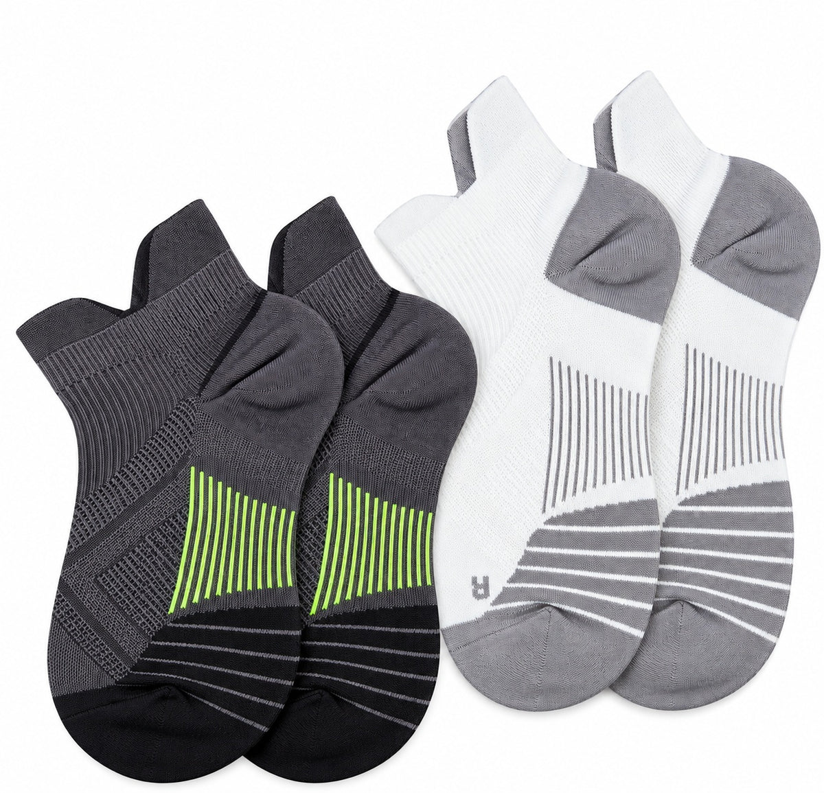 Unisex No-Show Ankle Compression Sports Socks 15–20 mmHg with Enhanced Arch Support & Heel Tab