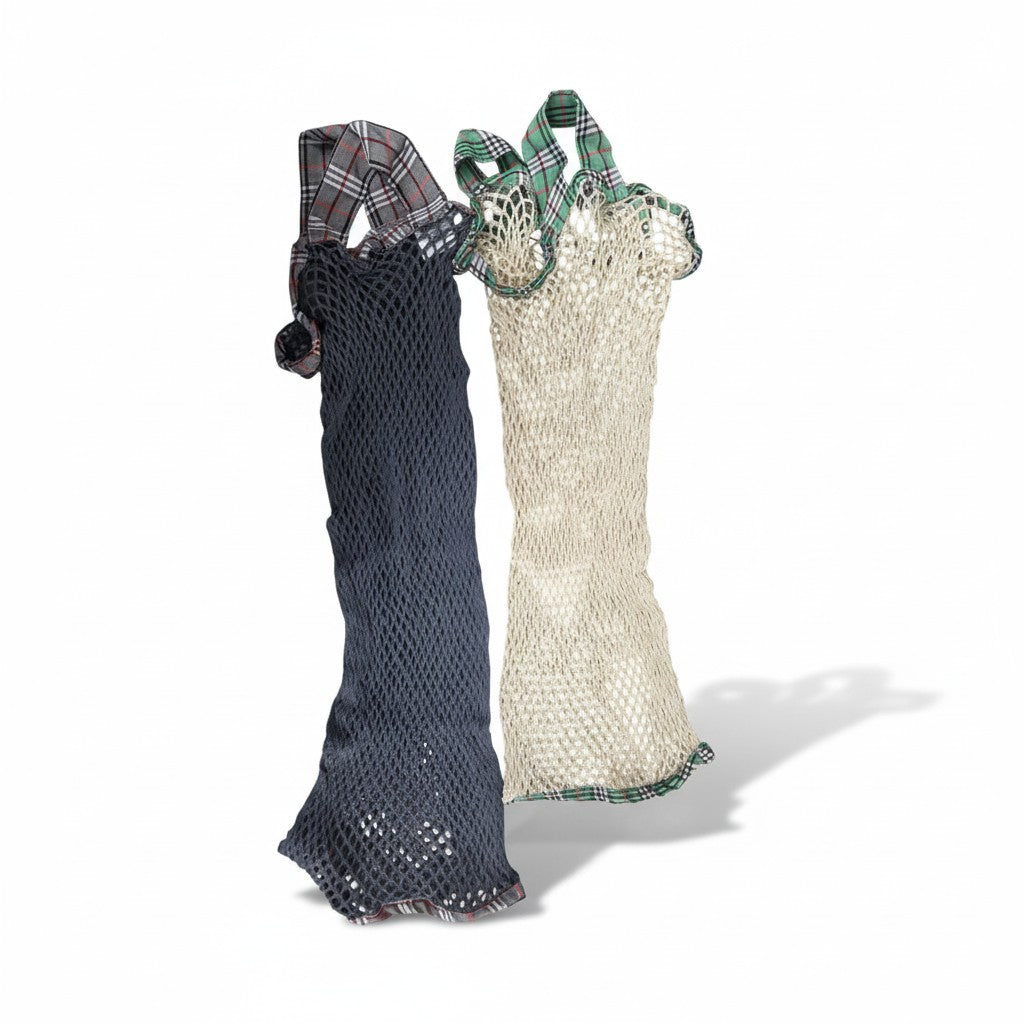 Mesh Grocery Bags 2 or 4 Pack, Reusable Cotton String Shopping Totes with Handles, Holds 10lbs for Farmers Market, Produce, Fruit, Vegetable Storage & Beach