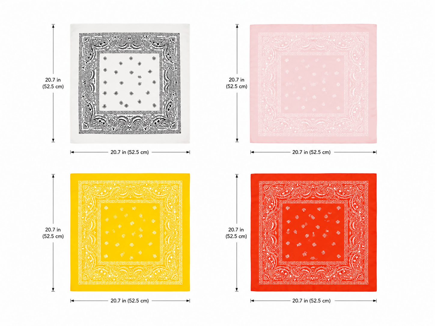 Boxed Cotton Scarf Collection – 4-Piece Paisley Bandana Set - Wear Sierra