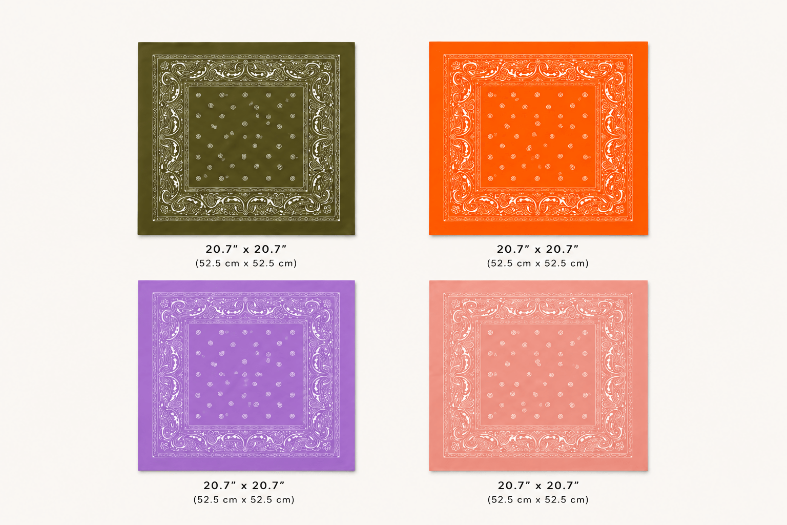Boxed Cotton Scarf Collection – 4-Piece Paisley Bandana Set - Wear Sierra