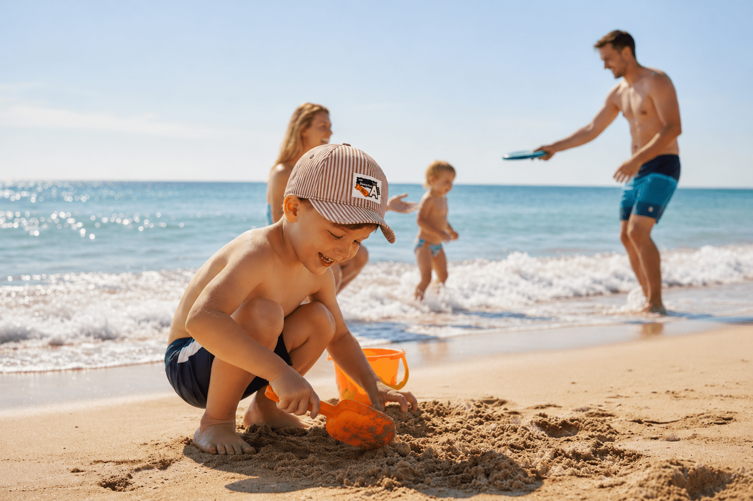 Boys Striped Cap for Summer, Fits Ages 5 Years to 8 Years - Wear Sierra
