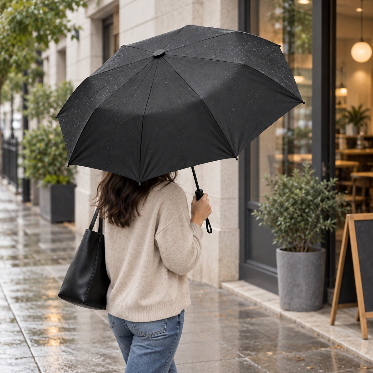 Compact Folding Travel Umbrella, 37.8-Inch Canopy, Portable Rain Umbrella for Women, Men and Kids