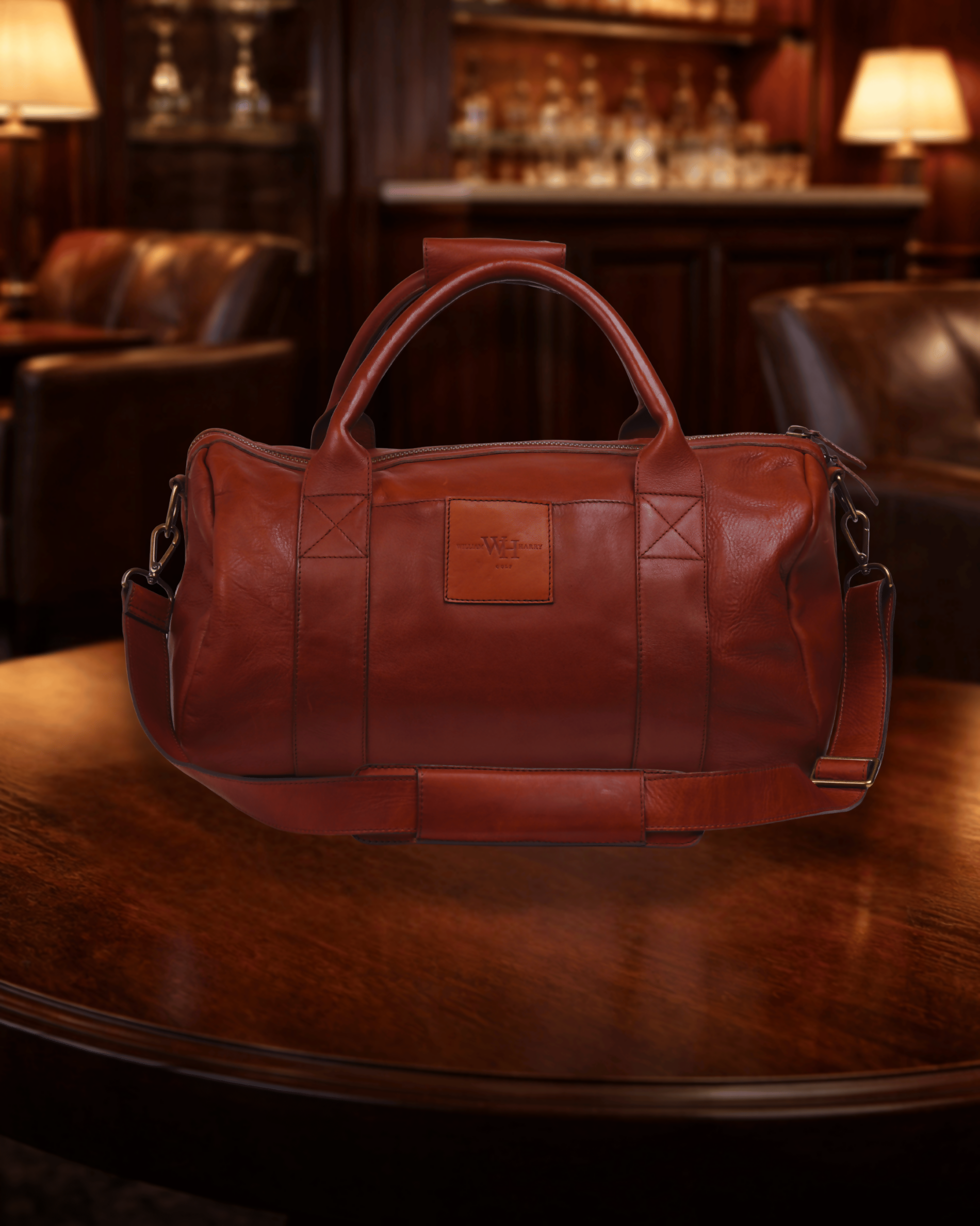 Brown Leather Golf Travel Bag