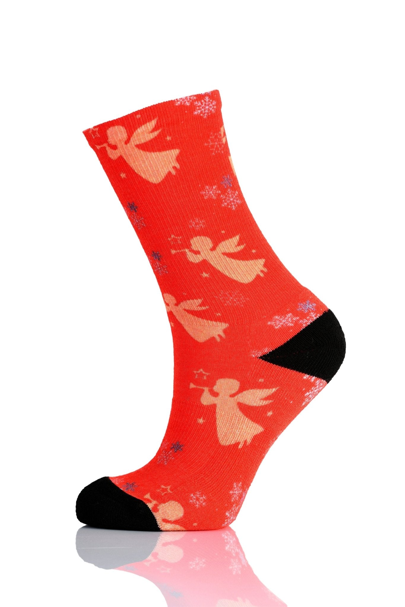 Christmas and Hanukkah Holiday Colorful CoolMax Crew Socks for Men & Women - Angels - Wear Sierra