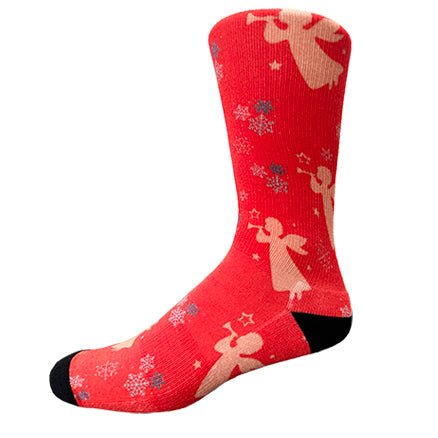 Christmas and Hanukkah Holiday Colorful CoolMax Crew Socks for Men & Women - Angels - Wear Sierra