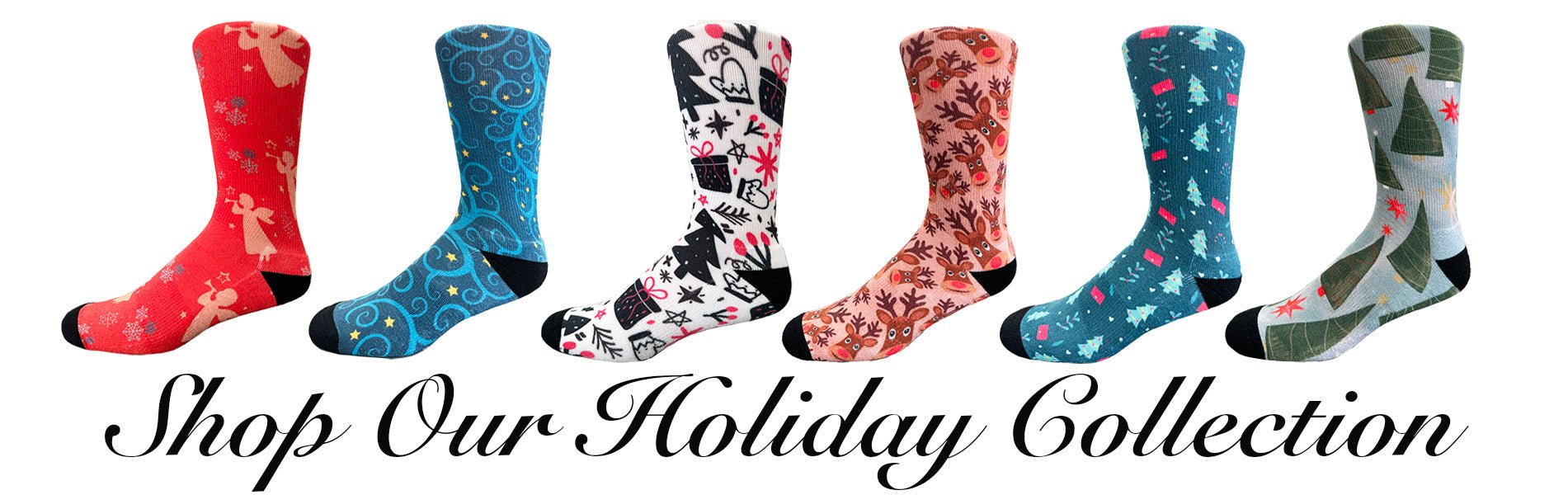 Christmas and Hanukkah Holiday Colorful CoolMax Crew Socks for Men & Women - Rudolph The Red-Nosed Reindeer - Wear Sierra