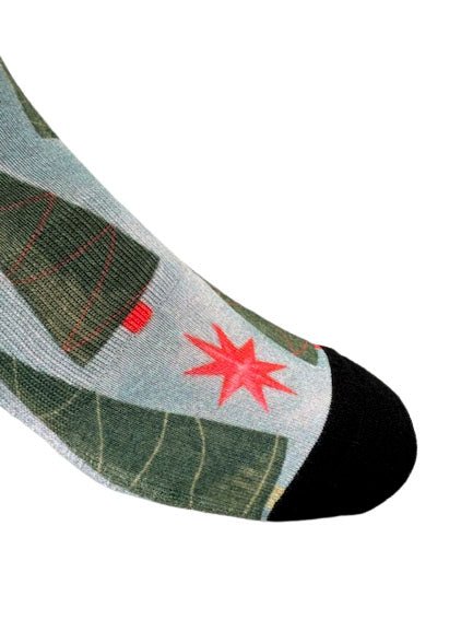 Christmas and Hanukkah Holiday Colorful CoolMax Crew Socks for Men & Women - Trees and Stars - Wear Sierra