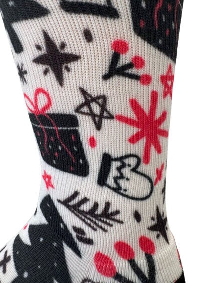 Christmas and Hanukkah Holiday Colorful CoolMax Crew Socks for Men & Women - Trees & Ornaments - Wear Sierra