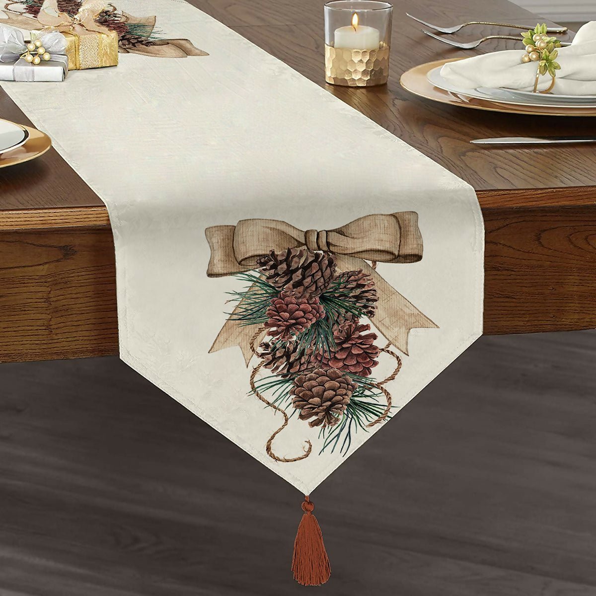 Christmas and Holiday Table Runners with Tassel - Colorful and Festive, Great for Holiday Decorating - Wear Sierra