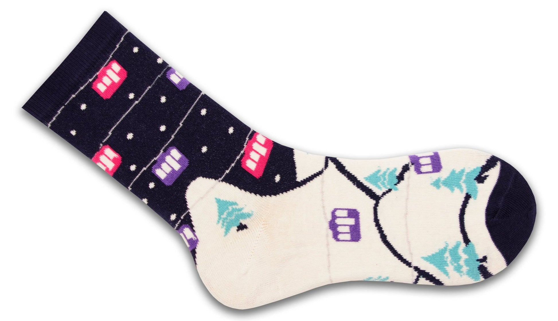 Christmas Designs Cotton Crew Socks for Women in Fun Holiday Patterns Socks for Stocking Stuffers - Wear Sierra