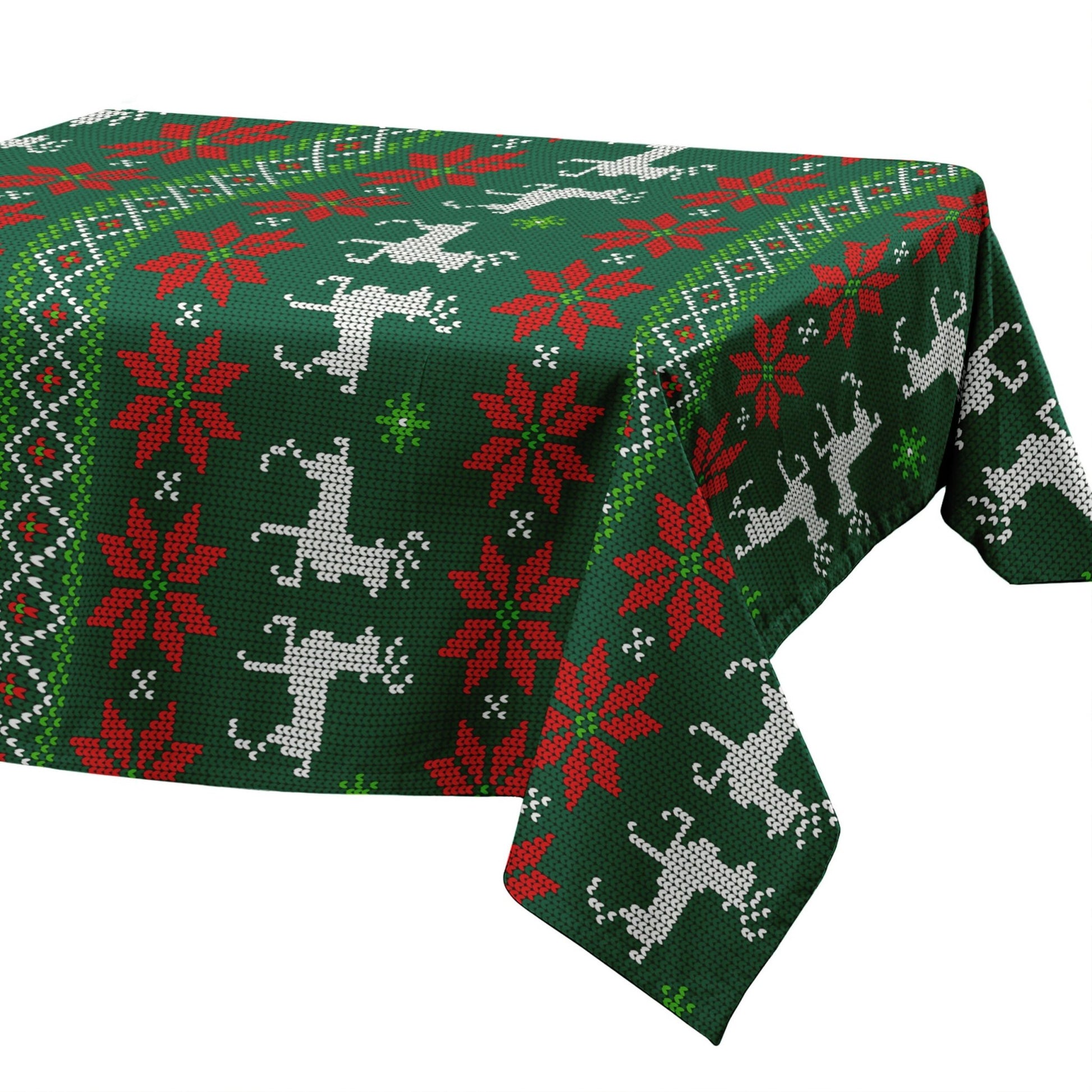 Christmas Tablecloth – Stain Resistant Fabric, Wrinkle-Free Table Cover for Dining Room or Kitchen Decor - Wear Sierra