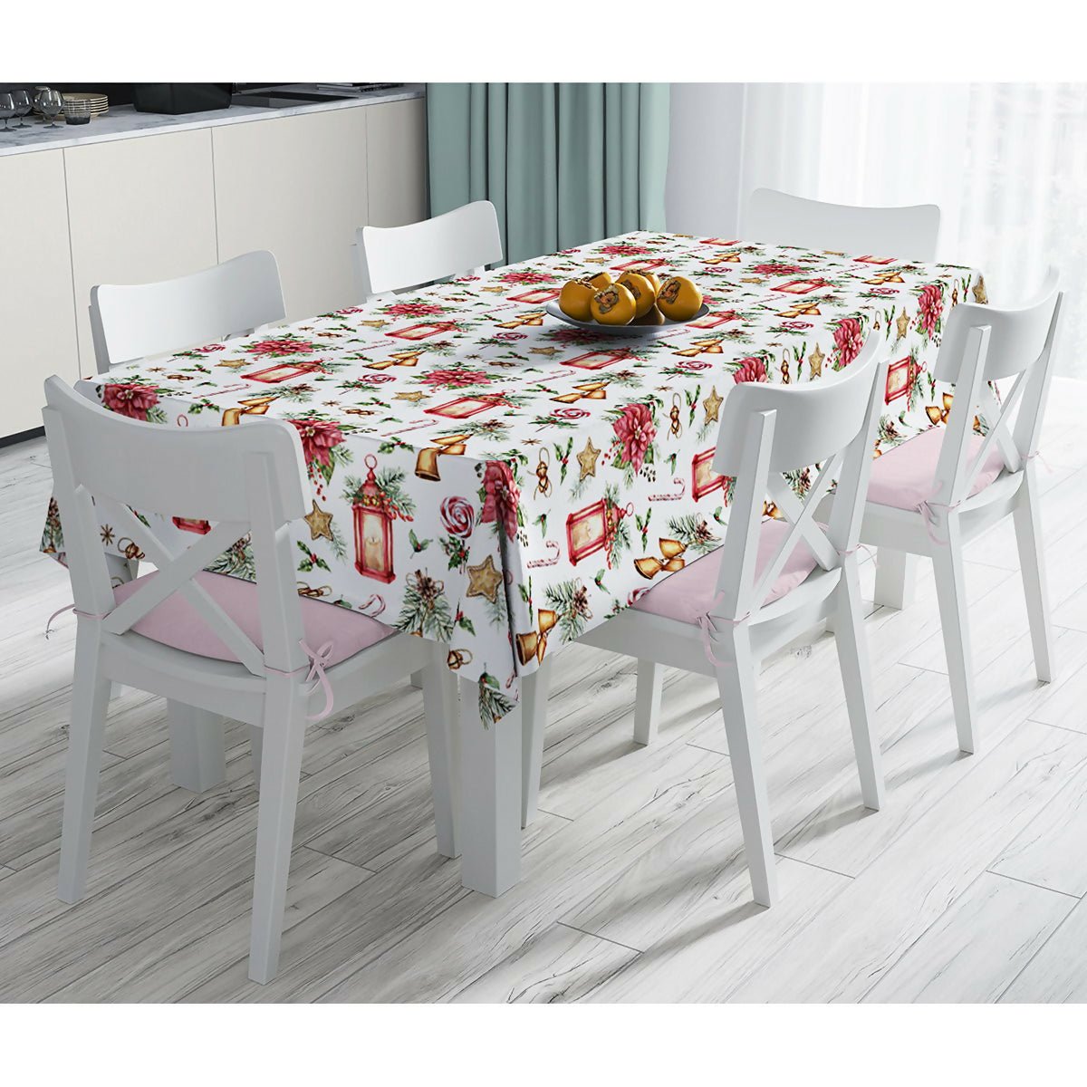 Christmas Tablecloth – Stain Resistant Fabric, Wrinkle-Free Table Cover for Dining Room or Kitchen Decor - Wear Sierra