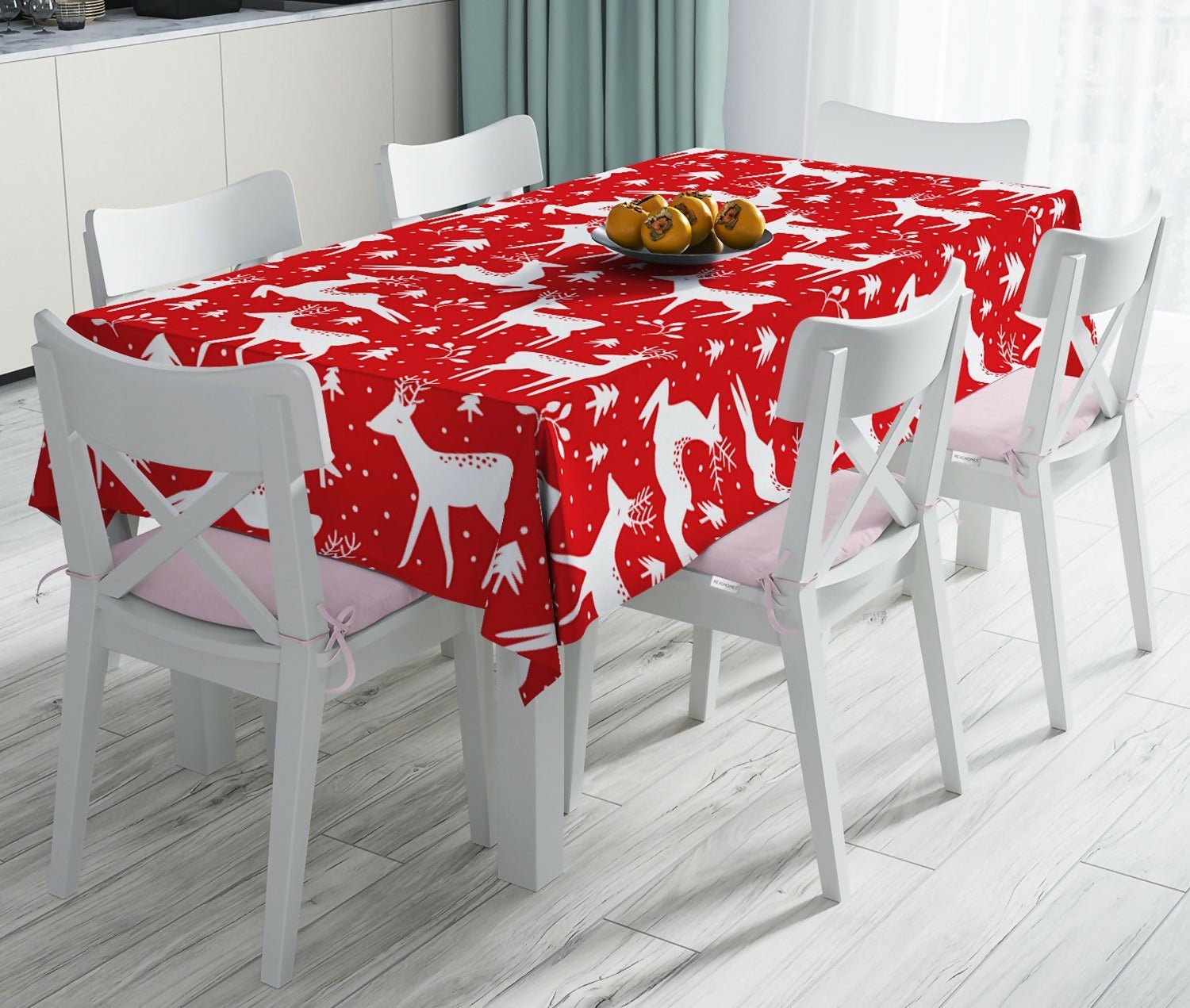 Christmas Tablecloth – Stain Resistant Fabric, Wrinkle-Free Table Cover for Dining Room or Kitchen Decor - Wear Sierra