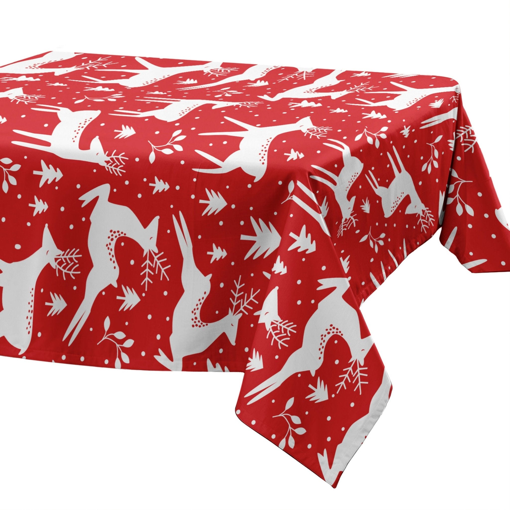 Christmas Tablecloth – Stain Resistant Fabric, Wrinkle-Free Table Cover for Dining Room or Kitchen Decor - Wear Sierra
