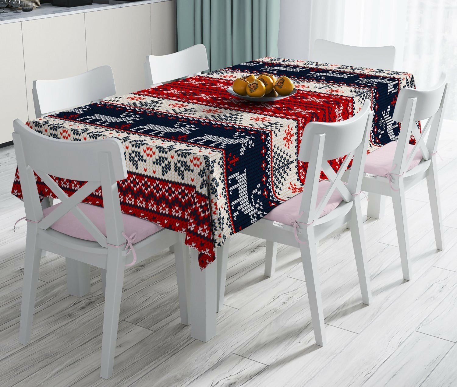 Christmas Tablecloth – Stain Resistant Fabric, Wrinkle-Free Table Cover for Dining Room or Kitchen Decor - Wear Sierra