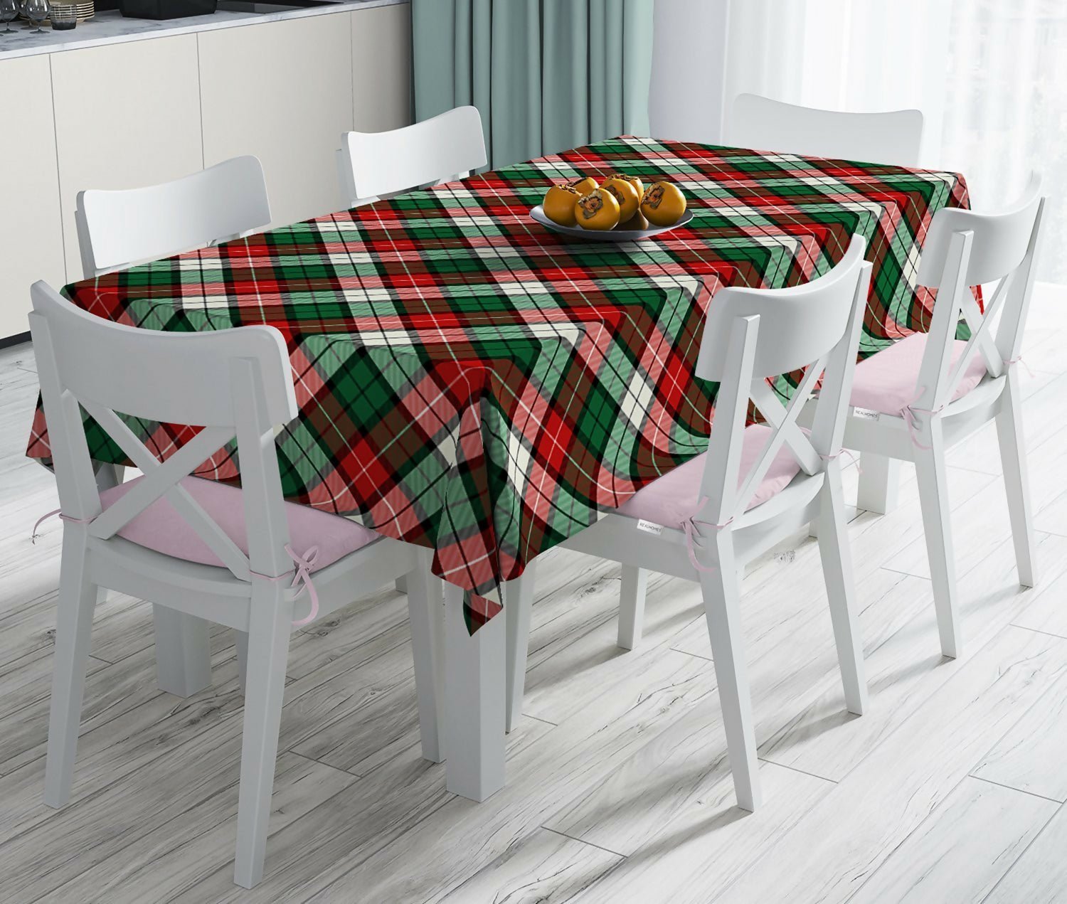 Christmas Tablecloth – Stain Resistant Fabric, Wrinkle-Free Table Cover for Dining Room or Kitchen Decor - Wear Sierra