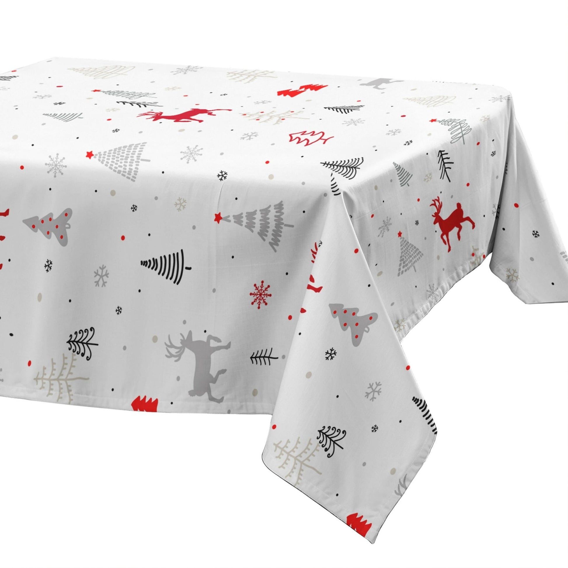 Christmas Tablecloth – Stain Resistant Fabric, Wrinkle-Free Table Cover for Dining Room or Kitchen Decor - Wear Sierra
