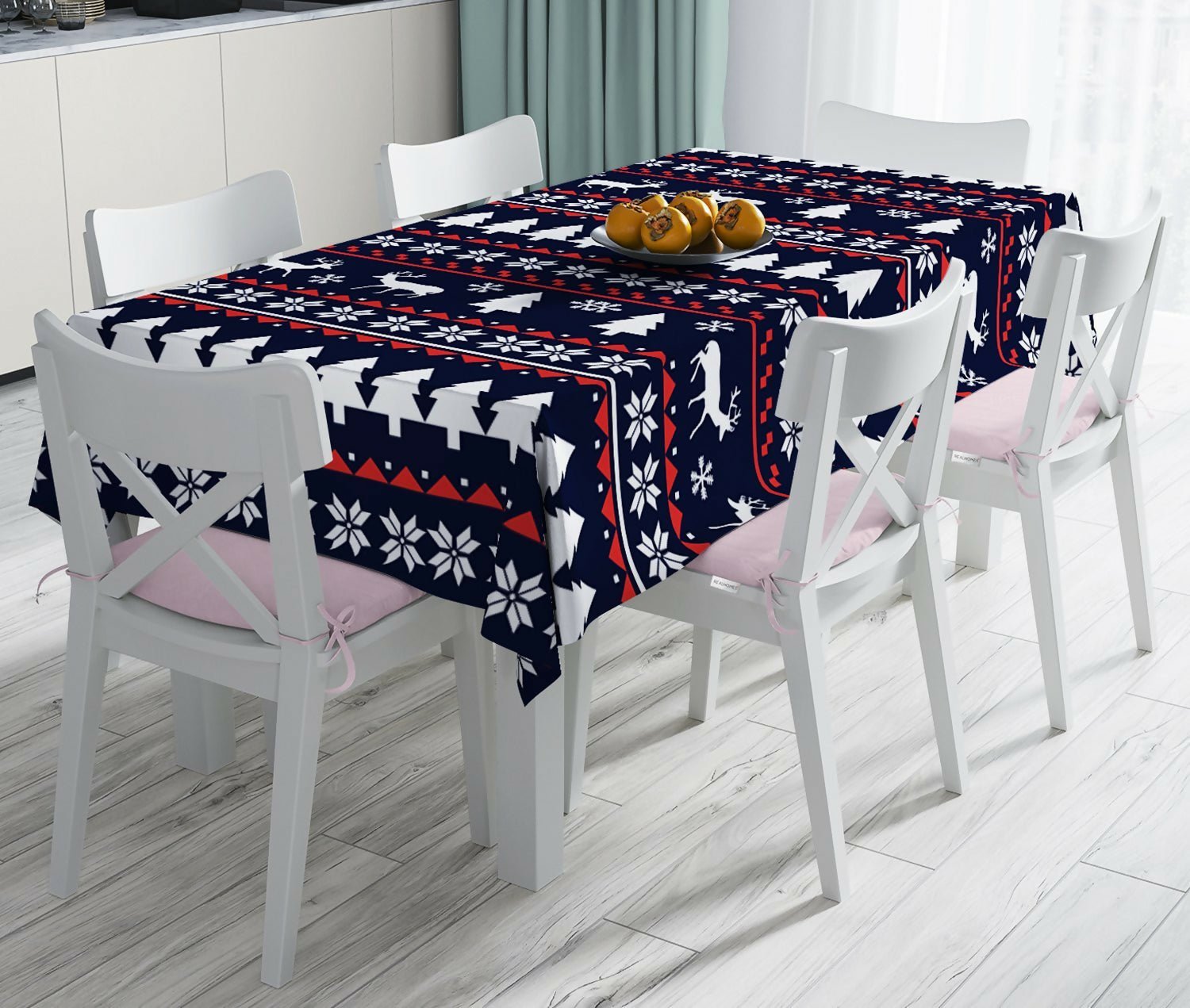 Christmas Tablecloth – Stain Resistant Fabric, Wrinkle-Free Table Cover for Dining Room or Kitchen Decor - Wear Sierra