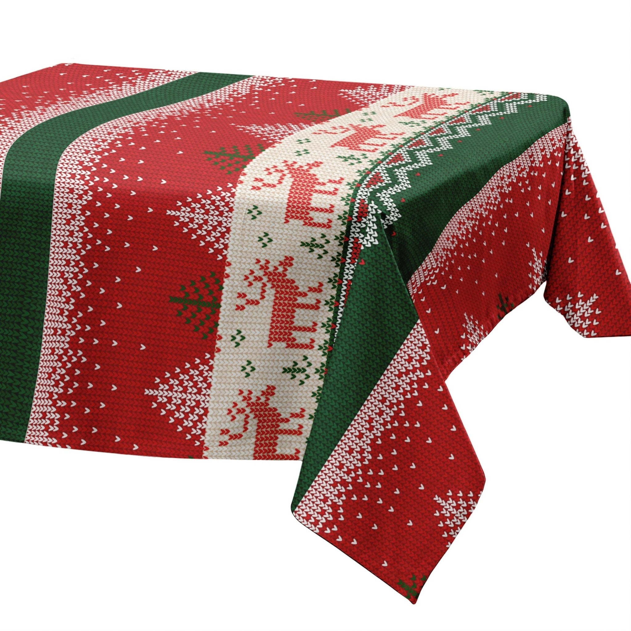 Christmas Tablecloth – Stain Resistant Fabric, Wrinkle-Free Table Cover for Dining Room or Kitchen Decor - Wear Sierra