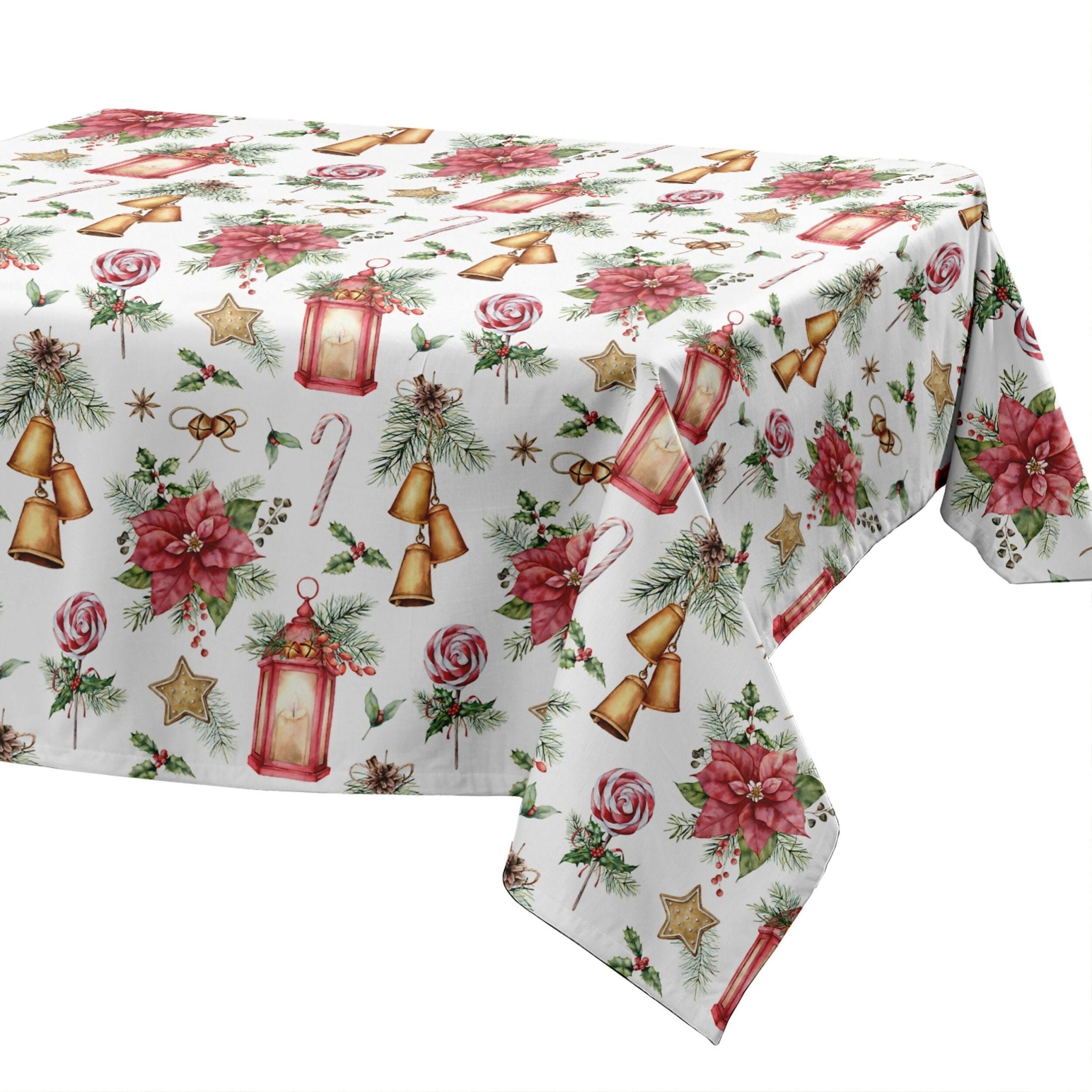 Christmas Tablecloth – Stain Resistant Fabric, Wrinkle-Free Table Cover for Dining Room or Kitchen Decor - Wear Sierra