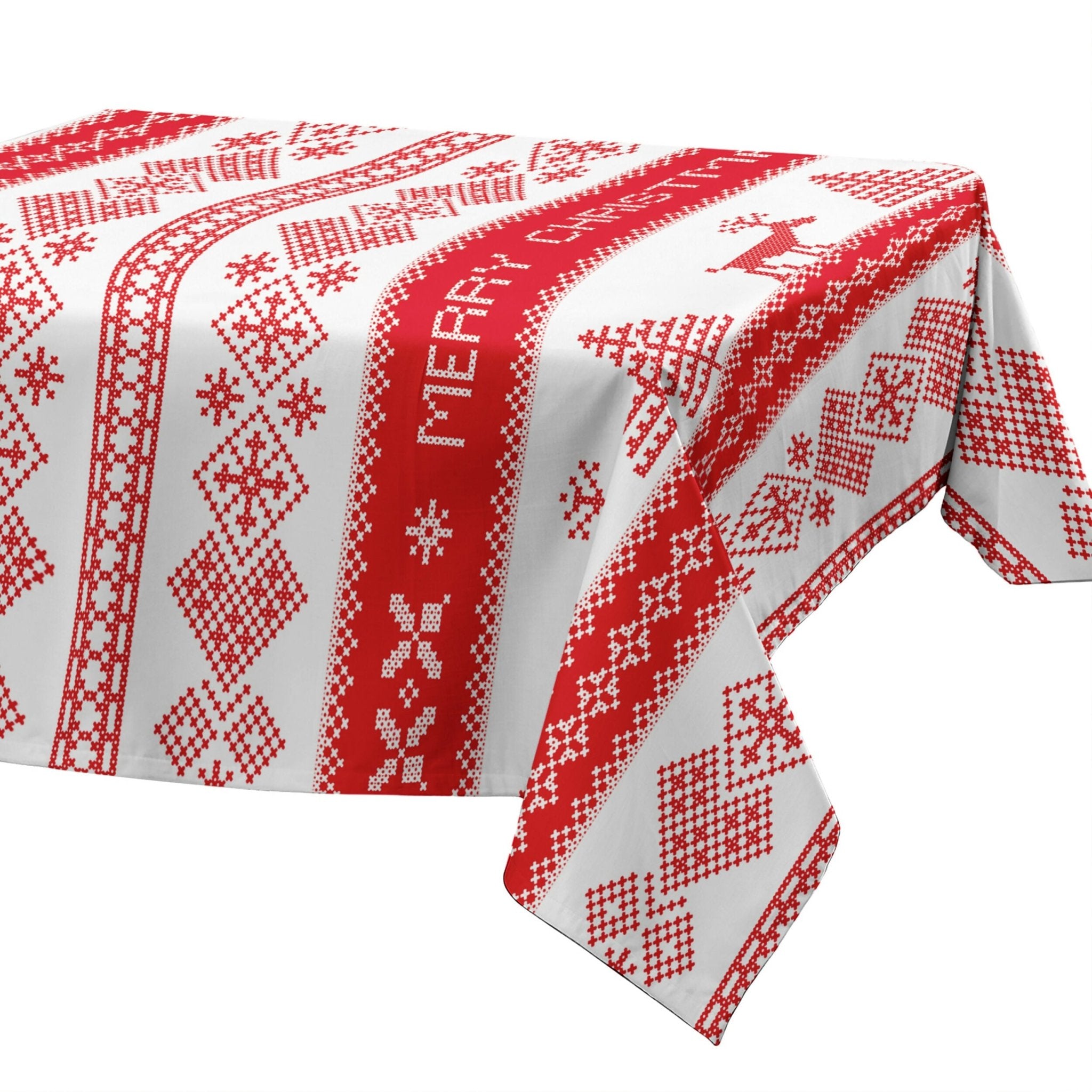 Christmas Tablecloth – Stain Resistant Fabric, Wrinkle-Free Table Cover for Dining Room or Kitchen Decor - Wear Sierra